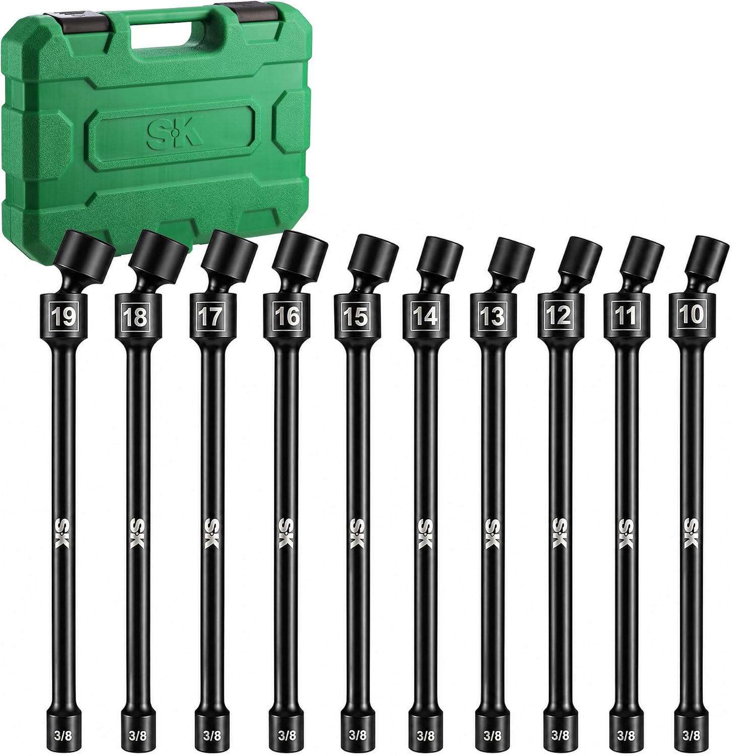 SK 3/8'' Drive Pinless Universal Impact Extension Socket Set, CR-Mo Steel