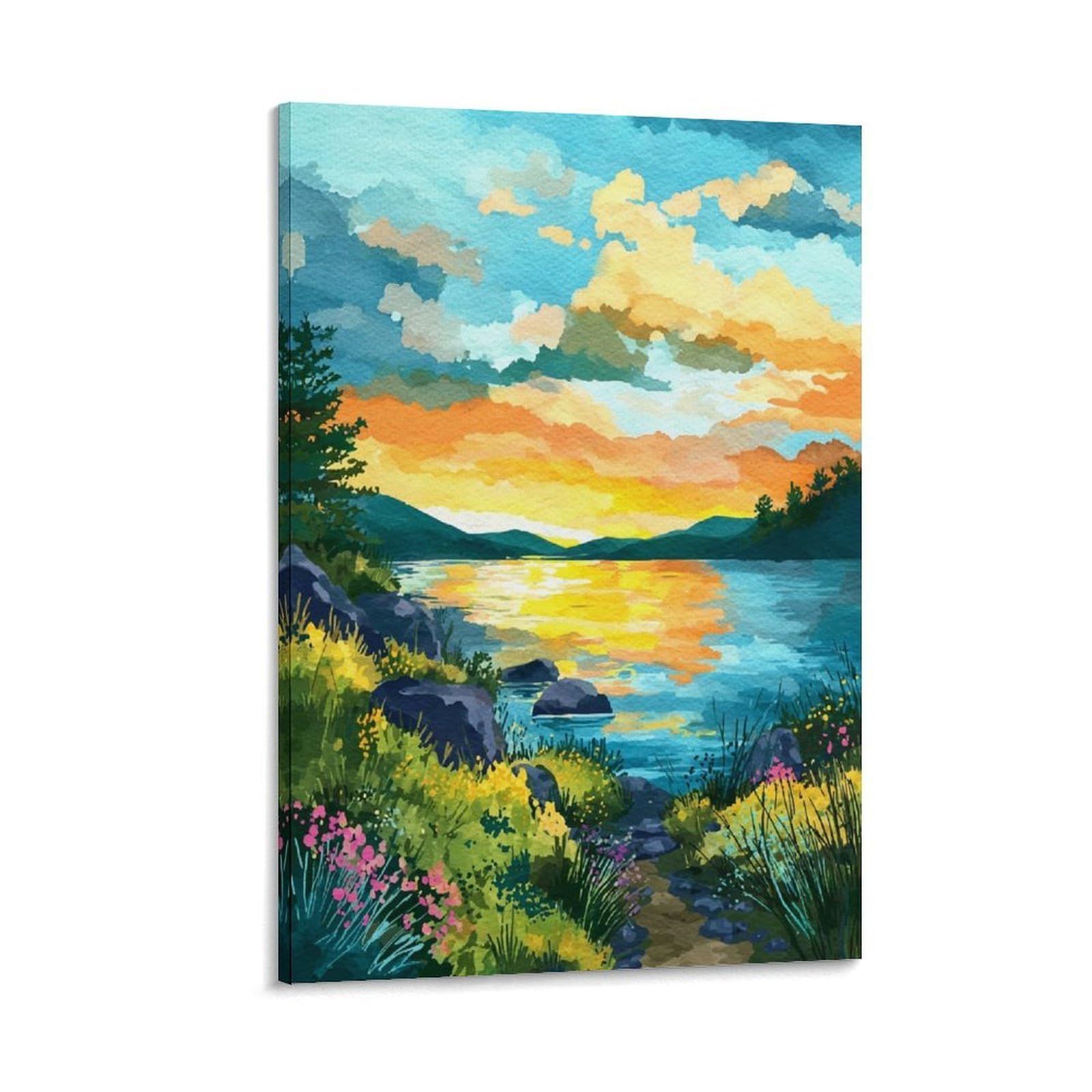 Lake Wallenpaupack Poster 20x30inch(50x75cm) Vintage Watercolor Canvas Art