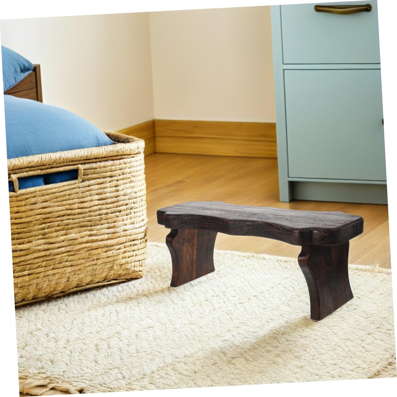 IMIKEYA Tabouret Bois Massif Petit Tabouret Sol Portable Bois Massif Petite Assise