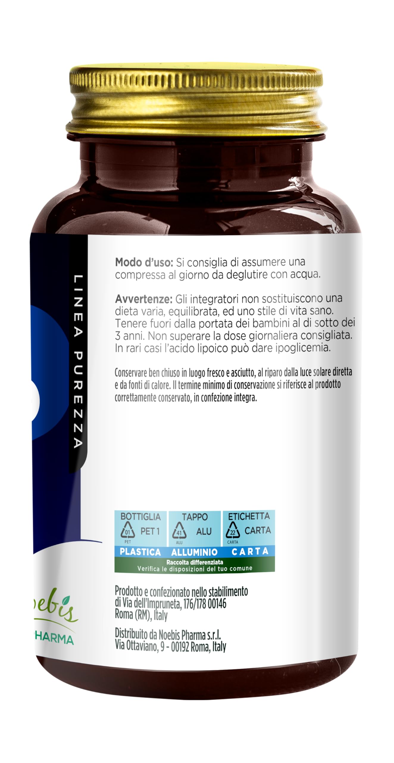 Acido Alfa Lipoico Noebis Pharma - 300 mg per Compressa - 140 Compresse - Supporto Antiossidante e Metabolismo Energetico