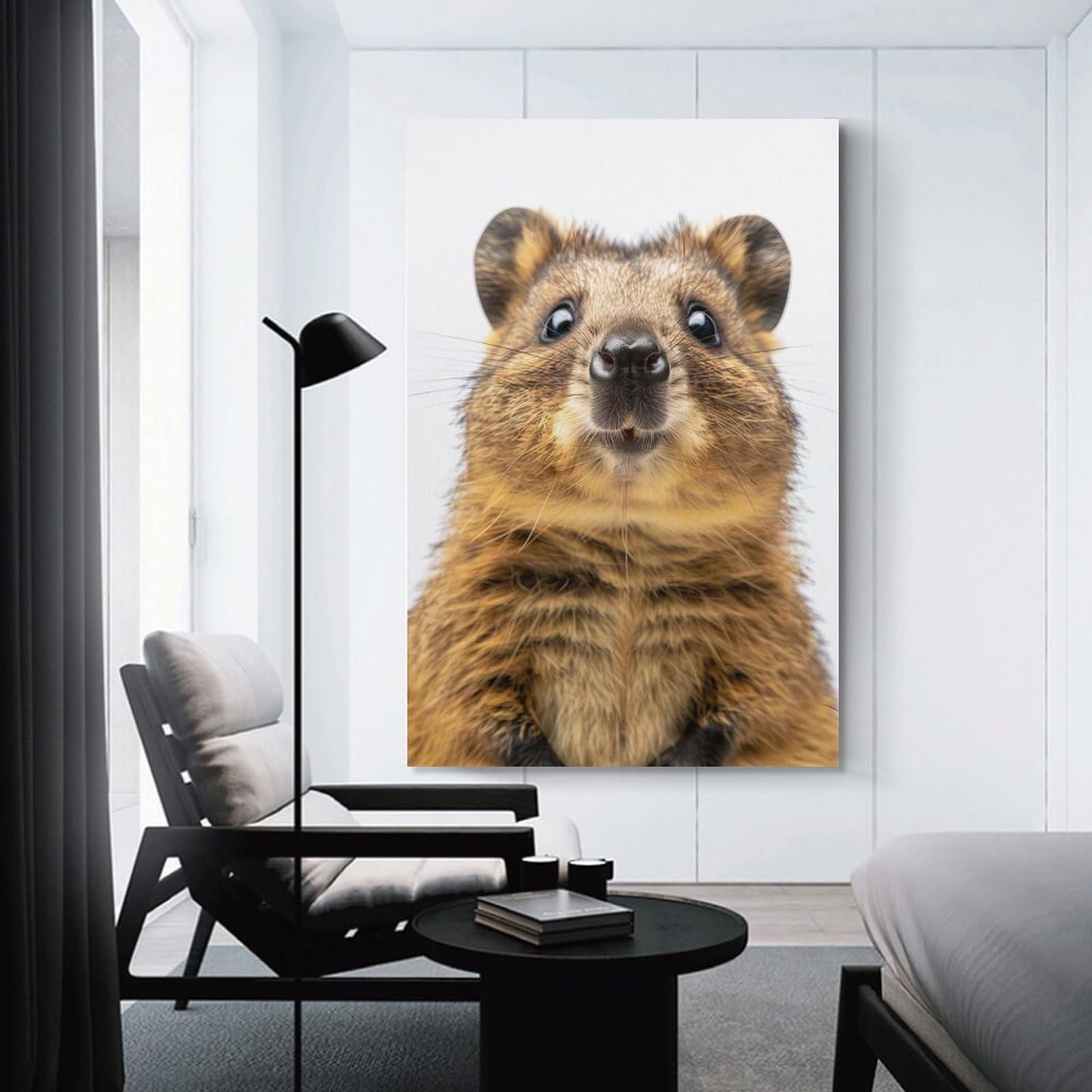 Junmoney Quokka Face Room Decor Wall Art, 24x36inch(60x90cm), for Bedroom Walls, Guest Spaces Or Lounges, Stylish Decor for A Restful Room Update