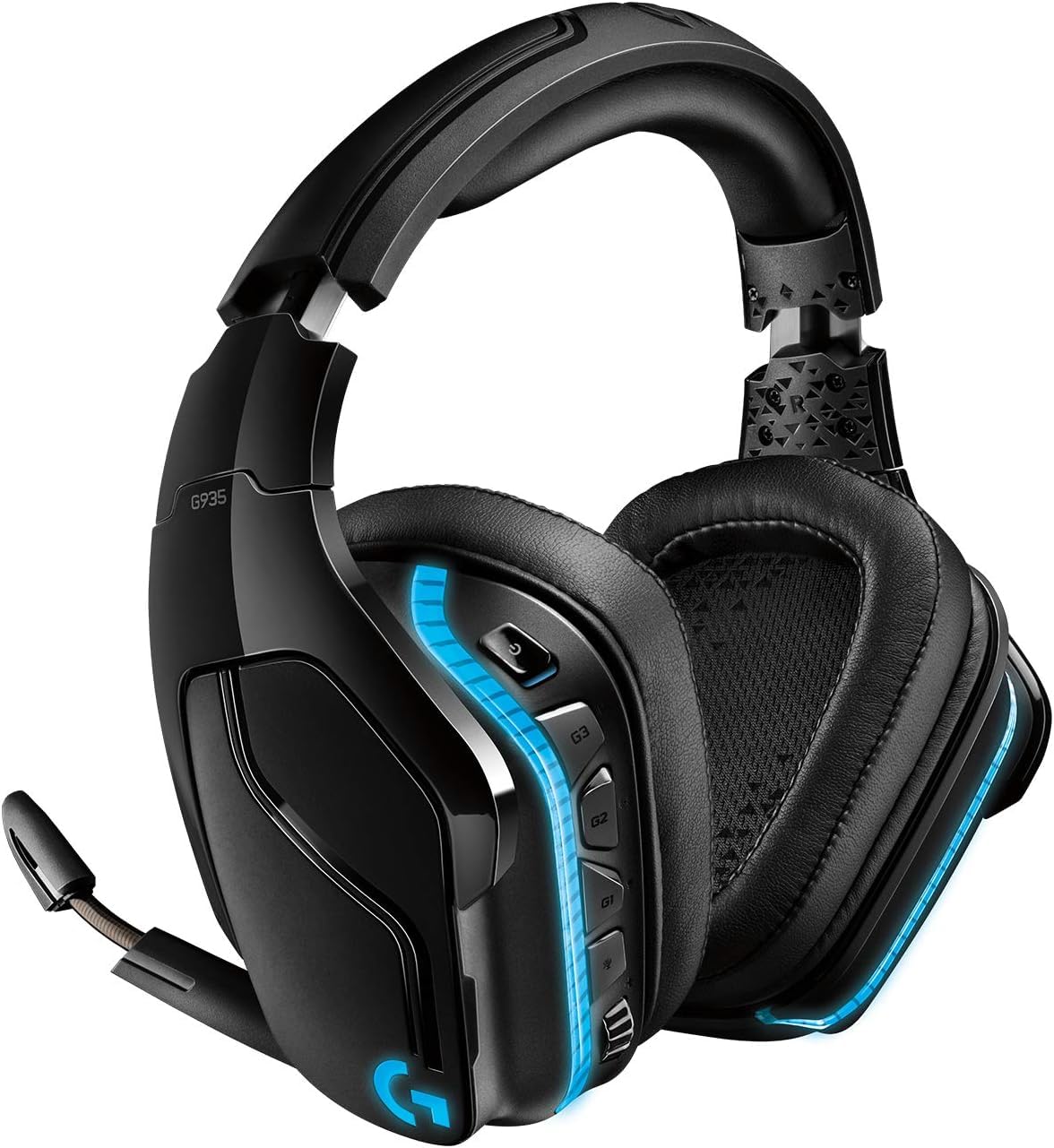 Natur Pur LieferAlles E.C. G935 bezprzewodowy zestaw słuchawkowy do gier z LIGHTSYNC RGB, 7.1 Surround Sound, DTS Headphone: X 2.0, sterownik 50 mm, połączenie bezprzewodowe, PC/Xbox One/PS4/N Switch