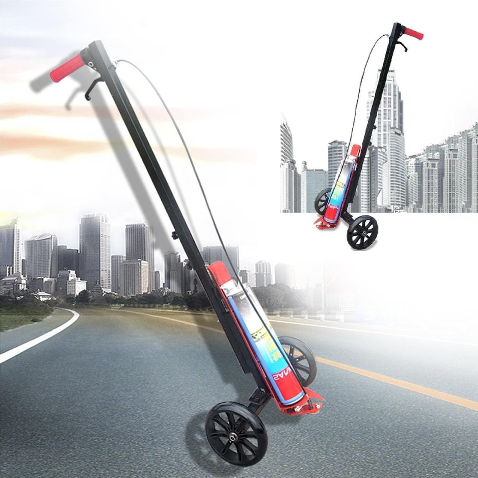 Line Marking Machine Road Marking Machine Hand Push Lane Marking Applicator Straight Lines Curves Circles Width 5 to 15cm for Schools Sports Industrial Marking