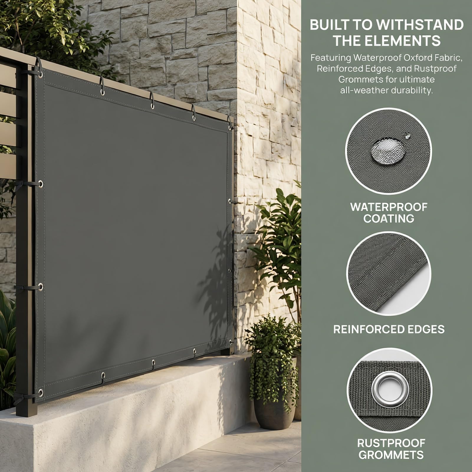 Sonnensegel 270 x 330 cm Wir Machen Sondergrößen Garten Segel Wetterbeständig mit UV Schutz für Garten/Balkon & Terrasse, Taupe