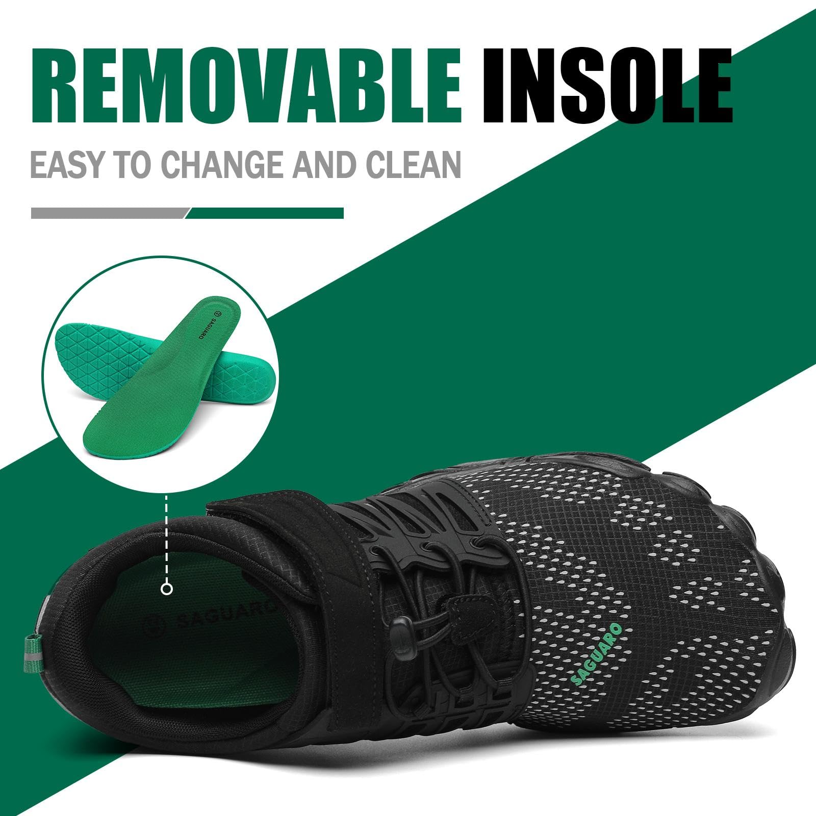 SAGUARO Barefoot Shoes Uomo Donna Scarpe Barefoot Minimaliste Scarpe a Piedi Nudi Antiscivolo Scarpe Trail Running Leggere Scarpe Dita,Gr.36-48 EU