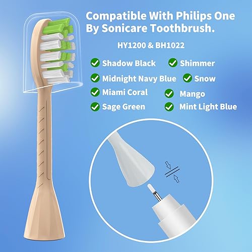 Miniatura 2 de Cabezales de repuesto para cepillos de dientes compatibles con Philips One Series Sonicare HY120005, paquete de 10 cabezales de repuesto, cerdas