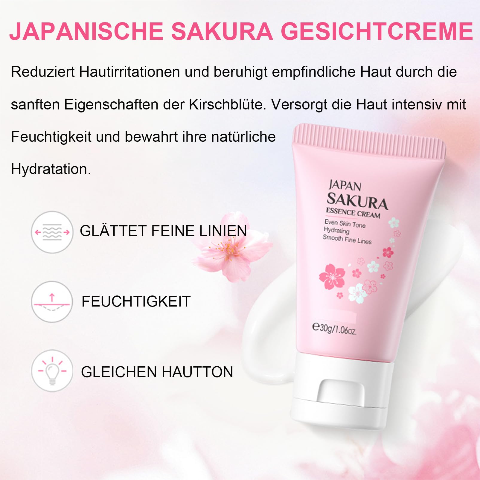 Japan Sakura zestaw do pielęgnacji skóry dla nastolatek i dziewcząt – Sakura Skin Care, zestaw do pielęgnacji twarzy, nawilżający zestaw upominkowy dla kobiet – z maską błotną, serum, kremem, kremem