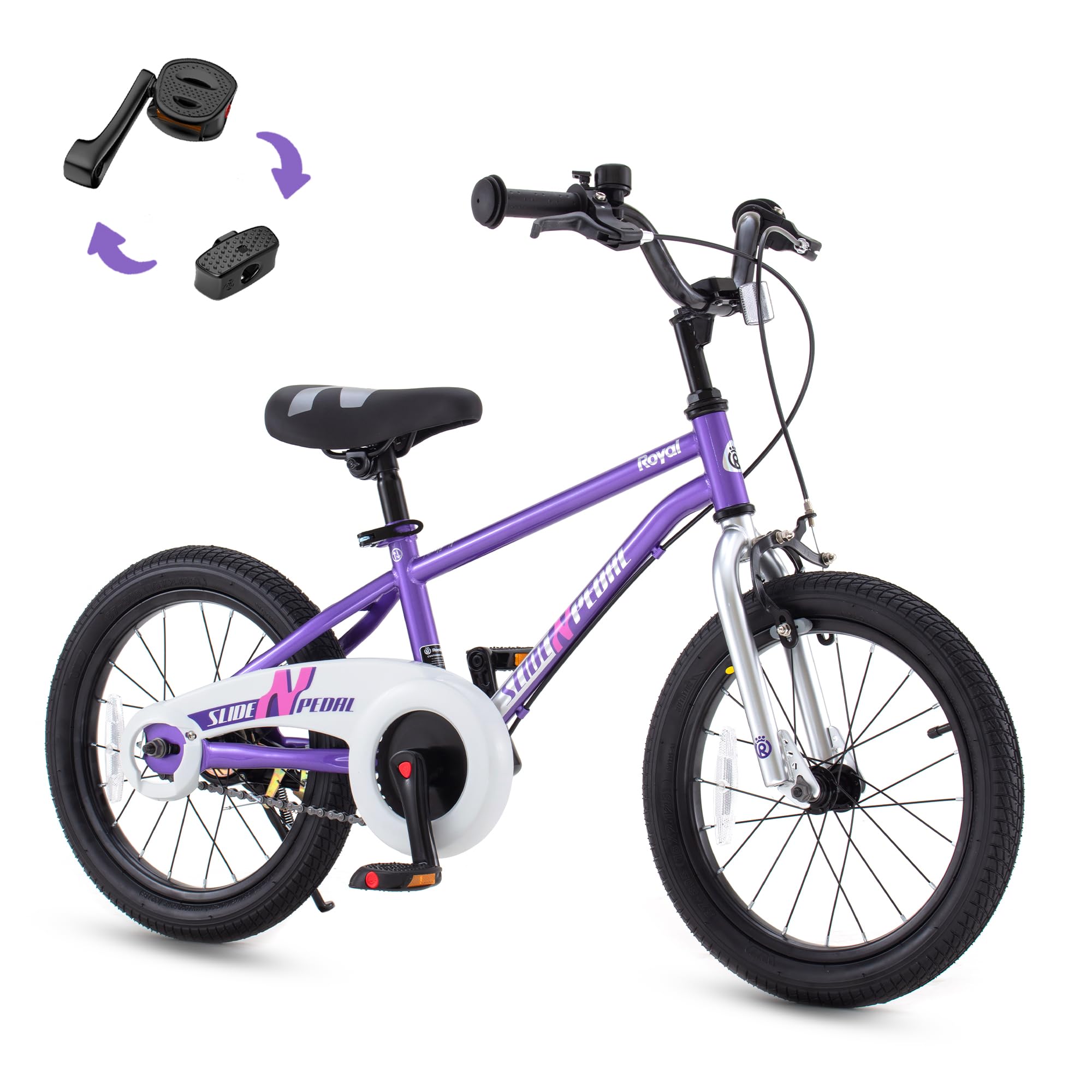 RoyalBaby EZ Kids Bike,Balance and Pedal Bicycle for Boys & Girls Beginner,14 16 18 Inch Toddlers to Big Kids 3-9 Years