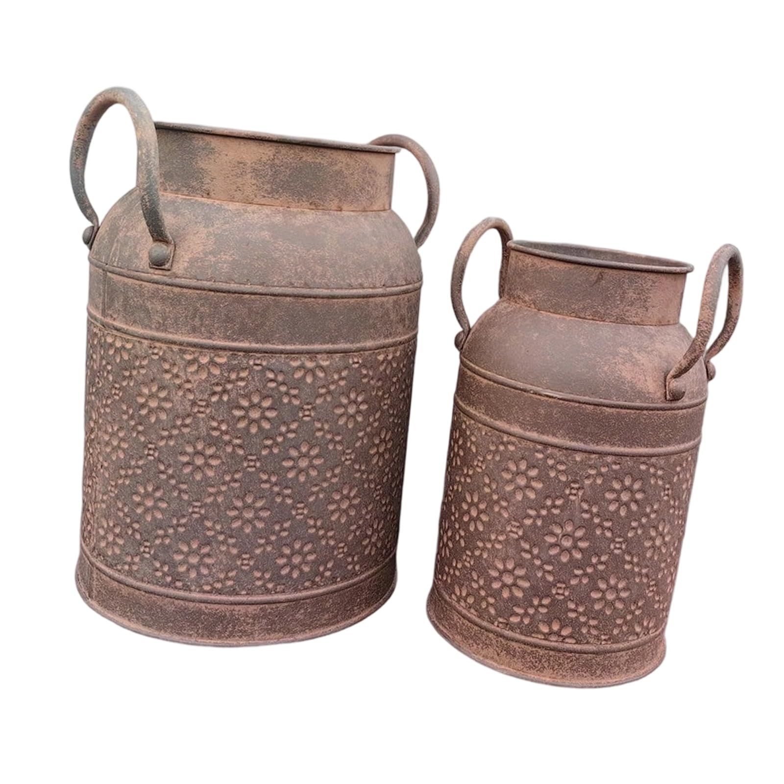 Msioytog Rust Color Size Metal Kettle Vases Retro Decorative Pitcher Vases Flower Holders For Home Decorations Farmhouse Rustics Flower Vase Rustics Farmhouse For Home Decors
