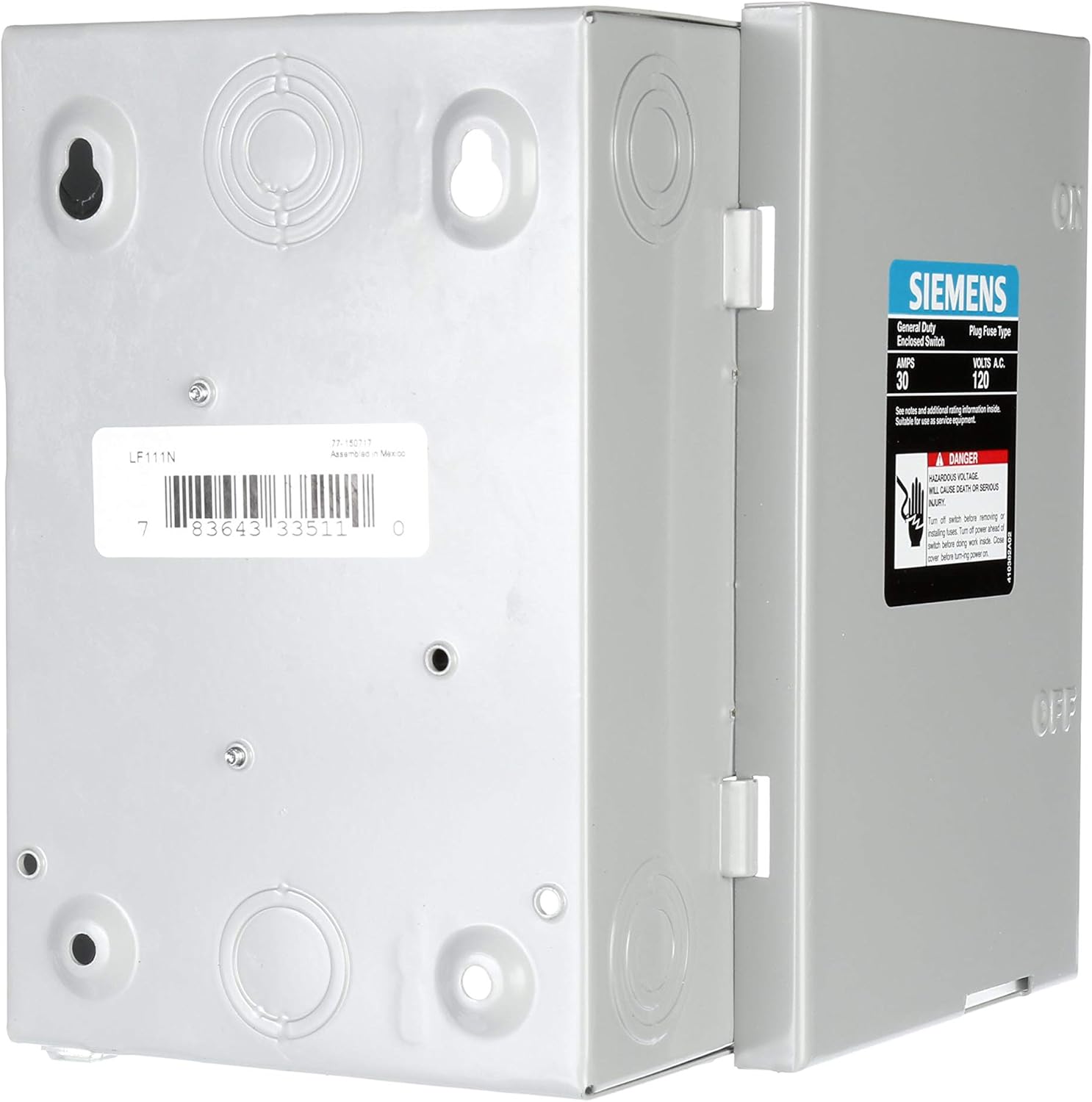 SIEMENS LF111N 30 Amp, 1 Pole, 120-Volt, PLUG Fused, GB W/N Indoor Rated - Wall Light Switches - 