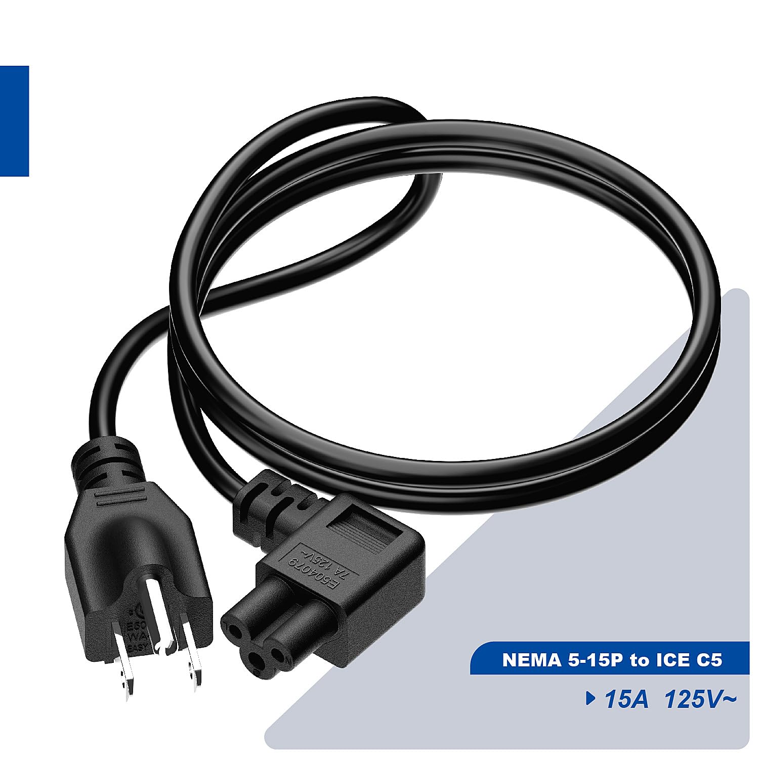 Amazon.com: 3.3Feet Nema 5-15P to IEC C5 Right Angle Power Cord