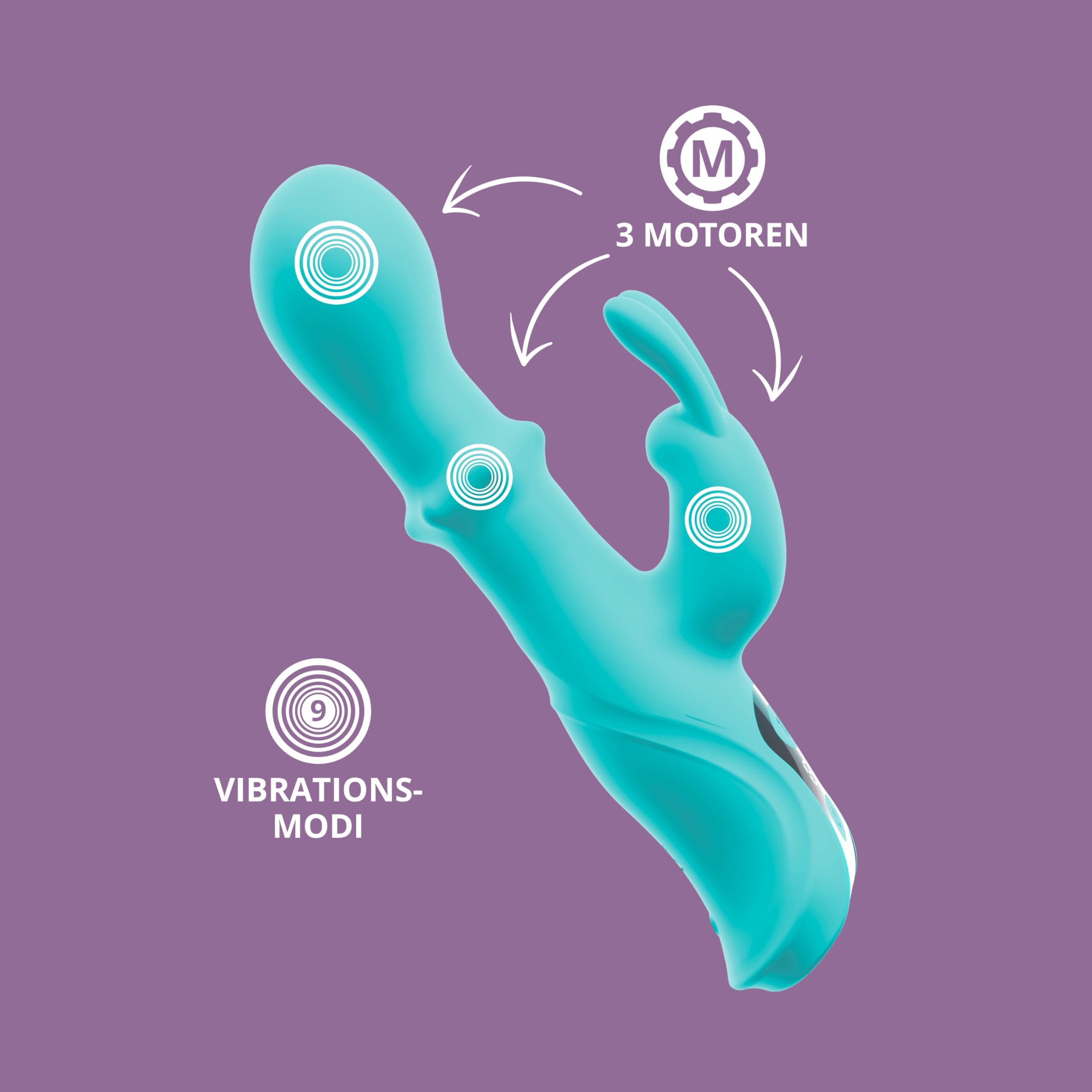 ORIVEN Vibromasseur rabbit avec tête de nodding et anneau à bille coulissant, 3 moteurs silencieux, 9 modes par fonction, double stimulation du point G et du clitoris, USB, silicone