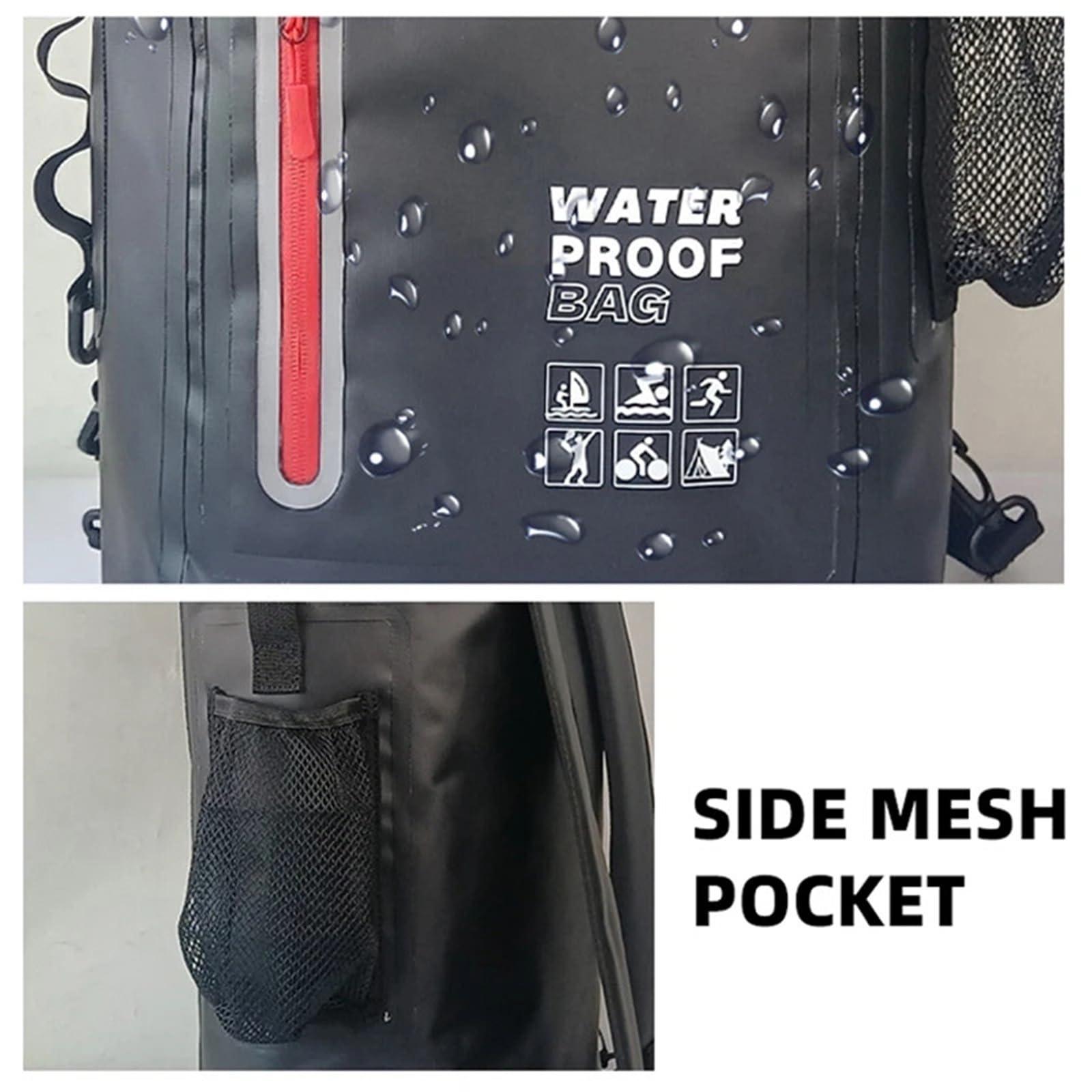 Bolsa Impermeable Bolsa Seca Impermeable for Kayak, Mochila Grande for natación a la Deriva, Senderismo en río, Hombro, Playa, Buceo, Rafting, canotaje, Bolsa de PVC for Acampar(Green)