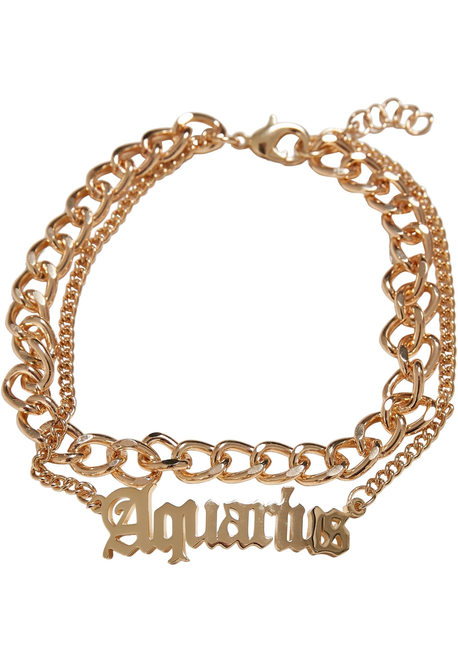 Urban Classics Unisex Anklet with Zodiac Sign Pendant, Men and Women Fashion Jewellery Chain Available in 12 Variations, Length 22 cm or 25 cm, L/XL, Iron, No Gemstone