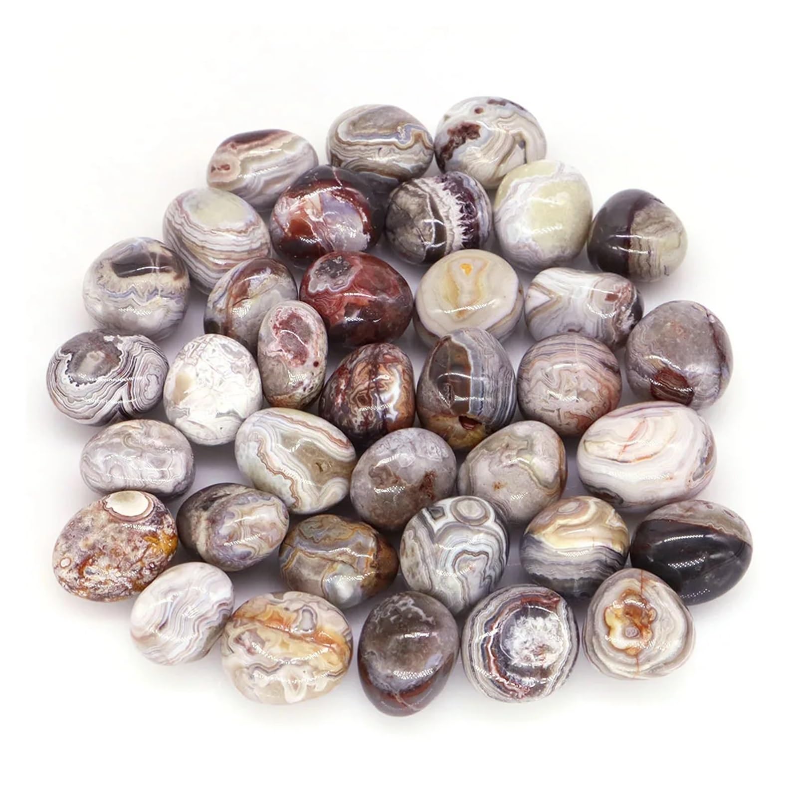 Grava para Acuario Piedra de ágata Loca roja y Blanca, Cristal Mineral Reiki, Piedra Preciosa, decoración for el hogar, pecera, Acuario, Gemas, Adorno(500 g)