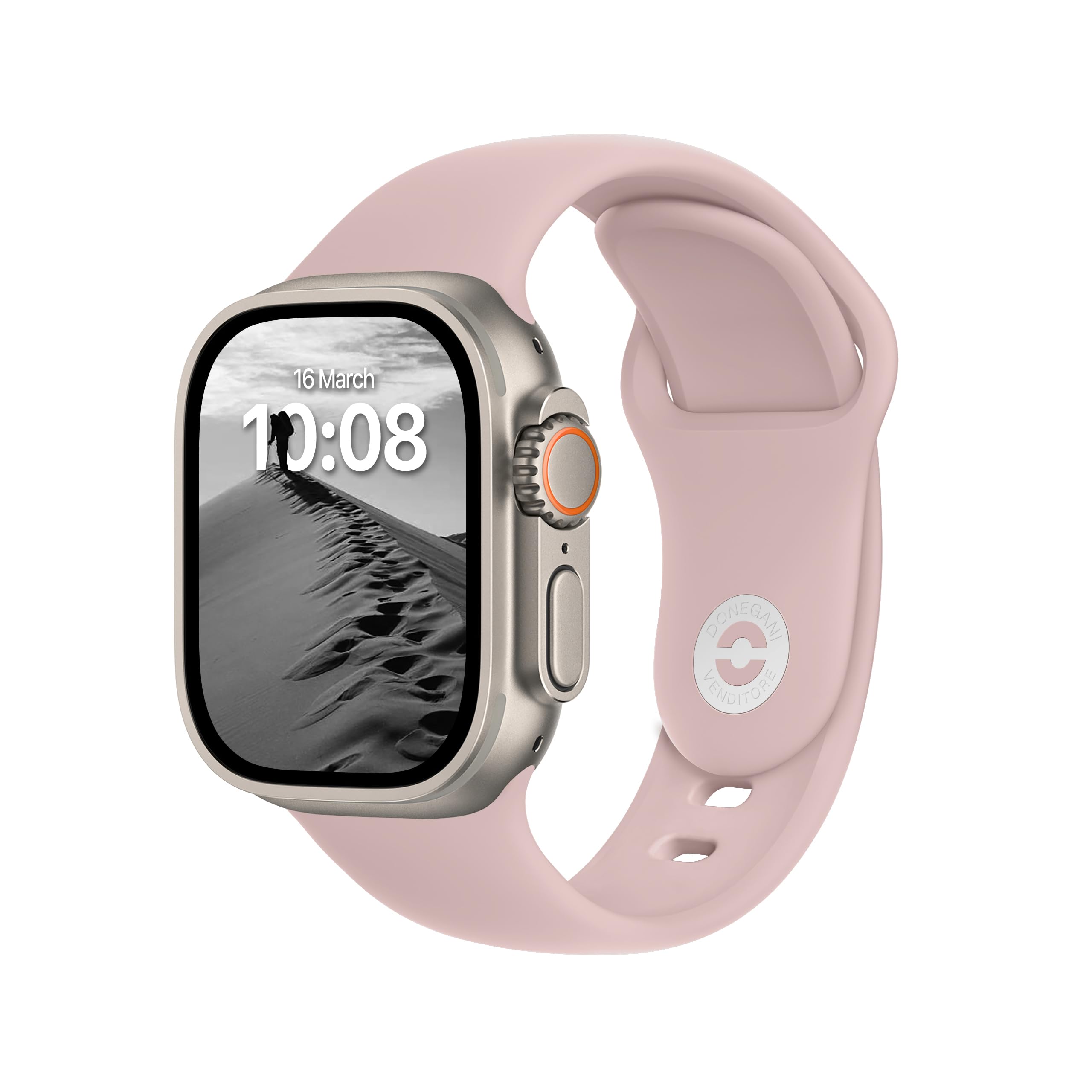 DONEGANI SB Cinturino per Apple Watch Ultra 2 49mm, Serie 10 46mm, 9 8 7 45mm 41mm, SE 6 5 4 44mm 40mm, 3 2 1 42mm 38mm Donna Uomo Band Bracciale Sport Silicone, Rosa Millennial