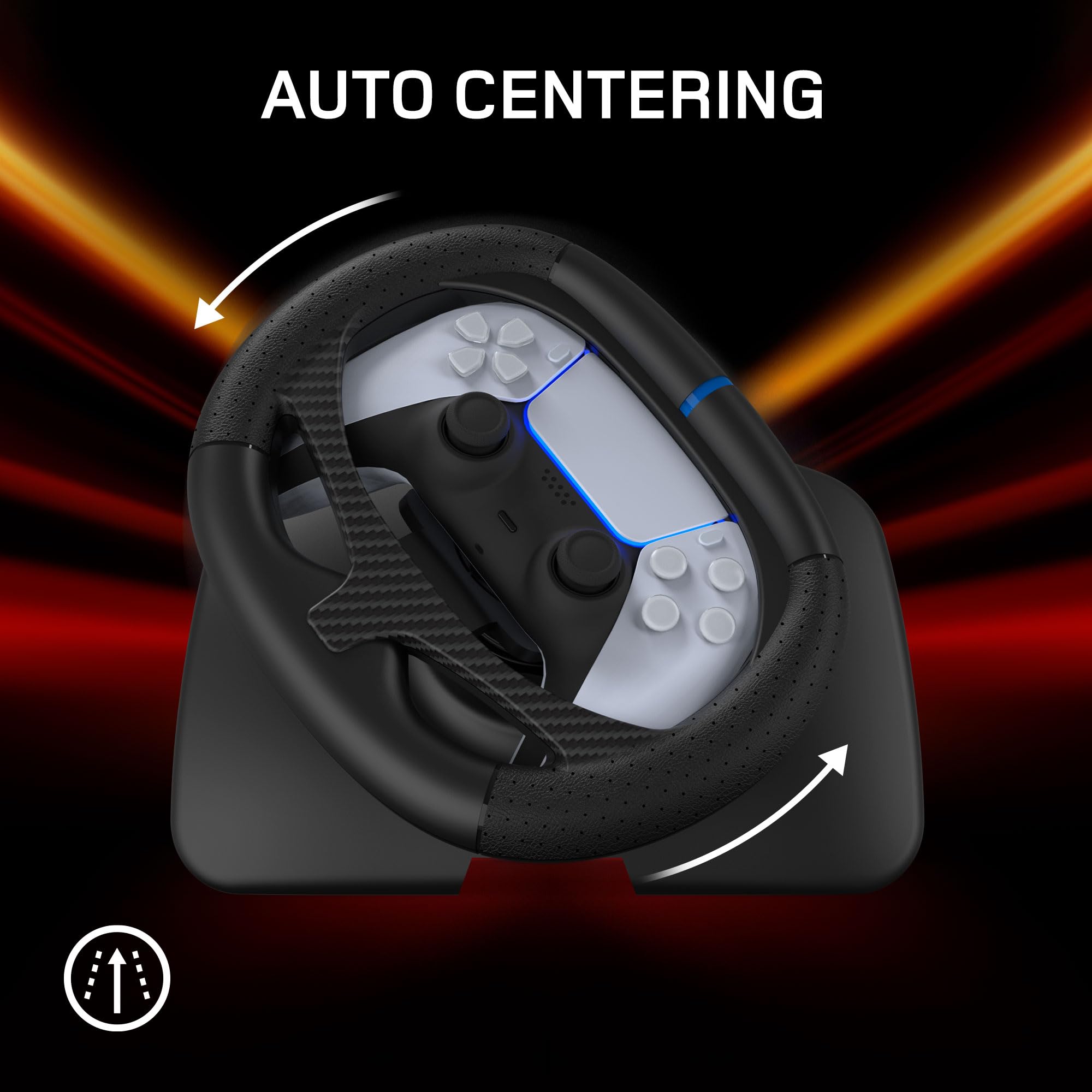 Gioteck FR5 Racing Wheel Dock zur Steuerung von DualSense und DualEdge PS5, PC, kompatibel mit Steam Deck – Automatische Zentrale – Nur für Spiele mit Bewegungssensor – Kompatibel mit GT7