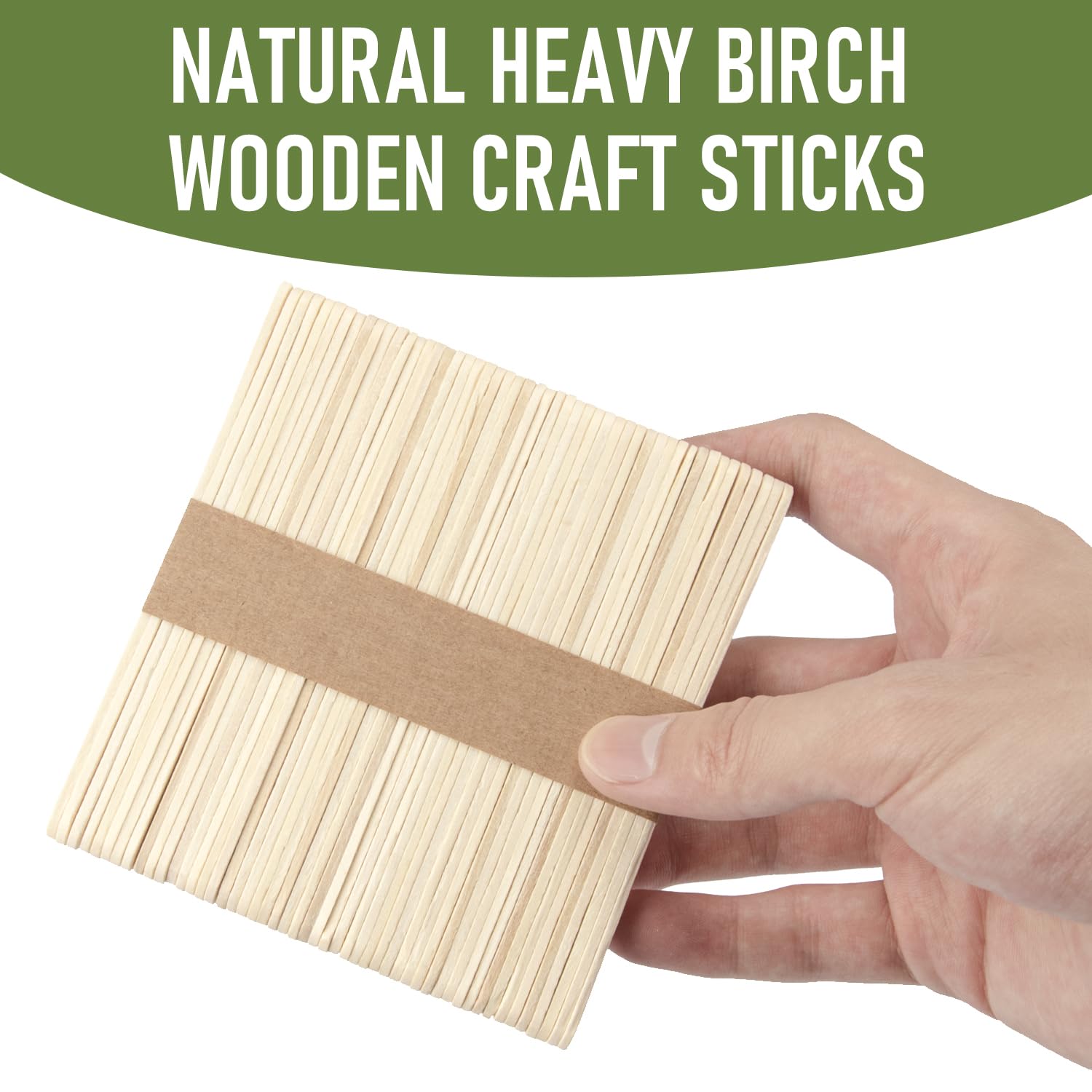 Bastelstäbchen Aus Naturholz – 300 Stück, 11,4 Cm, Für DIY, Eis Am Stiel, Wachsapplikator & Mehr