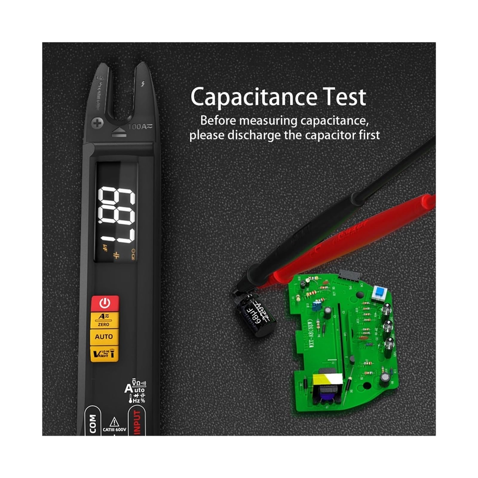 U1 100A Pinza amperometrica digitale True RMS AC DC rilevamento NCV