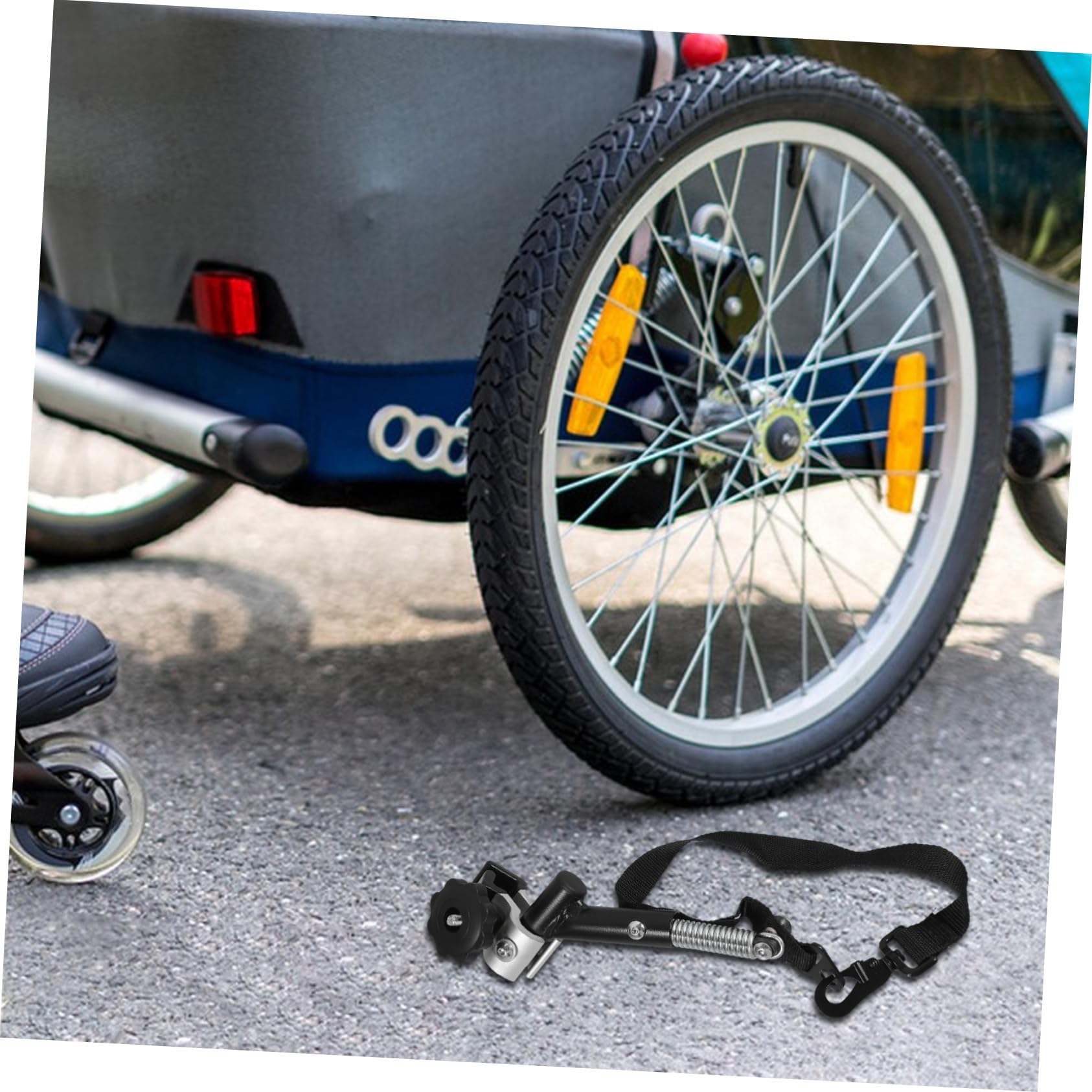 Sosoport Fahrradanhänger Befestigung Aluminiumlegierung Adapter Satz mit Runder Rohrform Schwarz Hohe Ausdauer Kompatibel mit Universellen Fahrrädern für Sicheres Ziehen