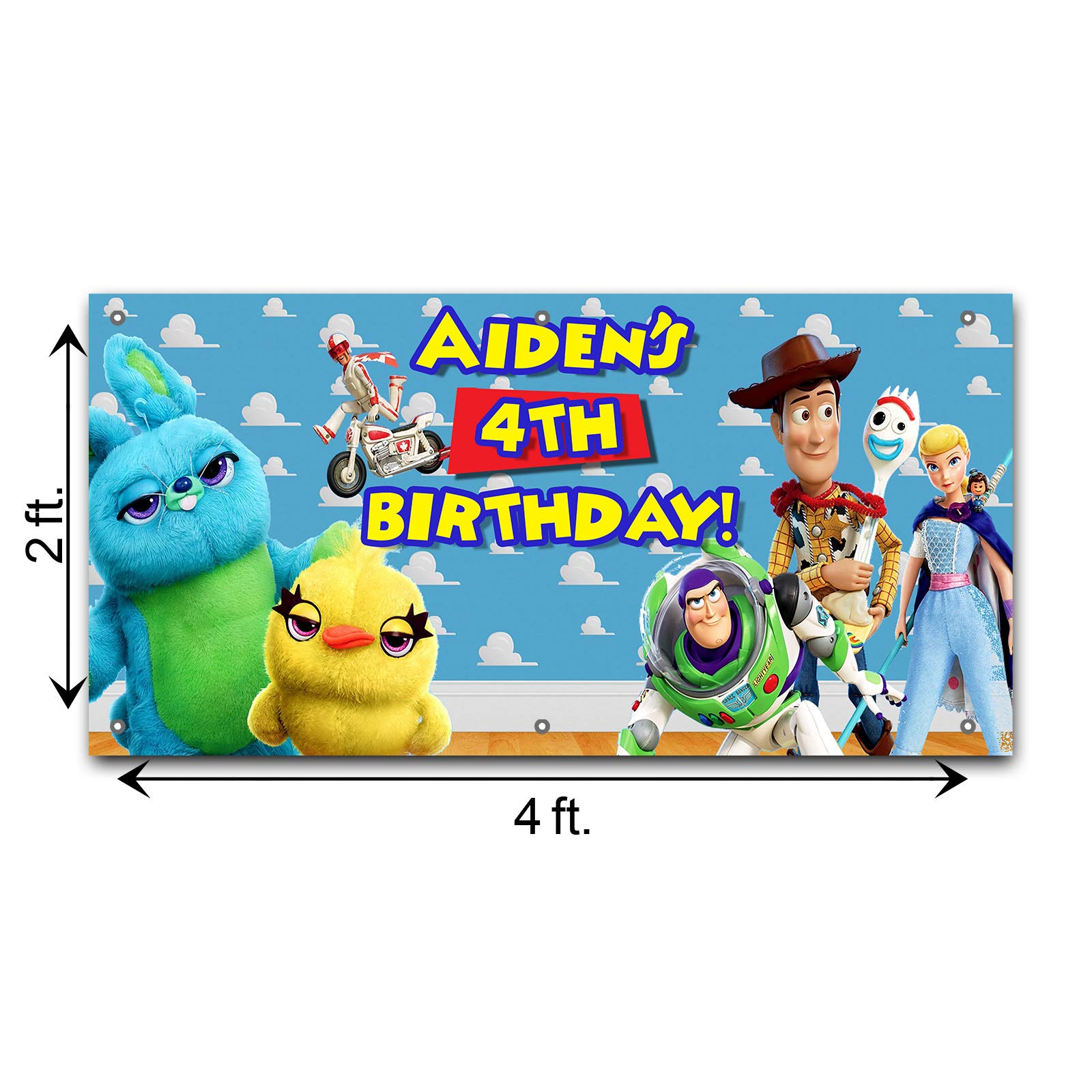 Personalized Toy Story Backdrop Banner, Birthday Photo Prop, Printed