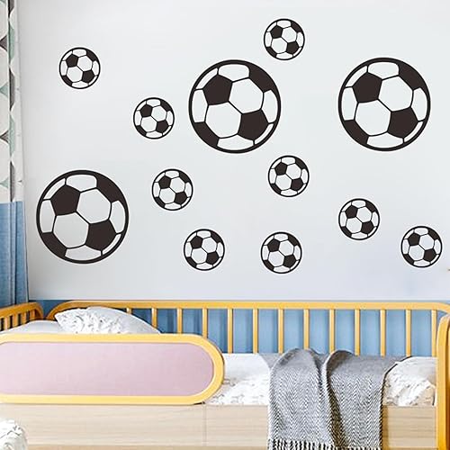 Miniatura 4 de 44 calcomanías de fútbol, fáciles de despegar y pegar, calcomanías de fútbol de pared para decoración de pared de fútbol para dormitorio de niños,