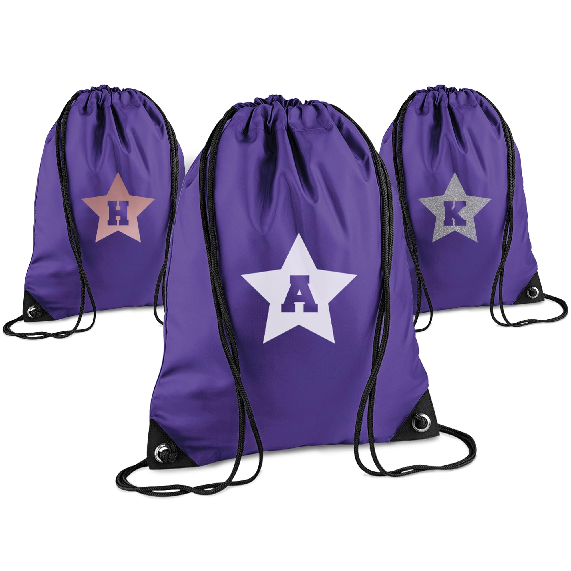 Print Maniacs Personalised Drawstring Bag for Kids Back to School PE Bag, Swim Bag with Name Ideal for Boys, Girls, Toddlers,and Primary School Students Perfect School Bag Purple