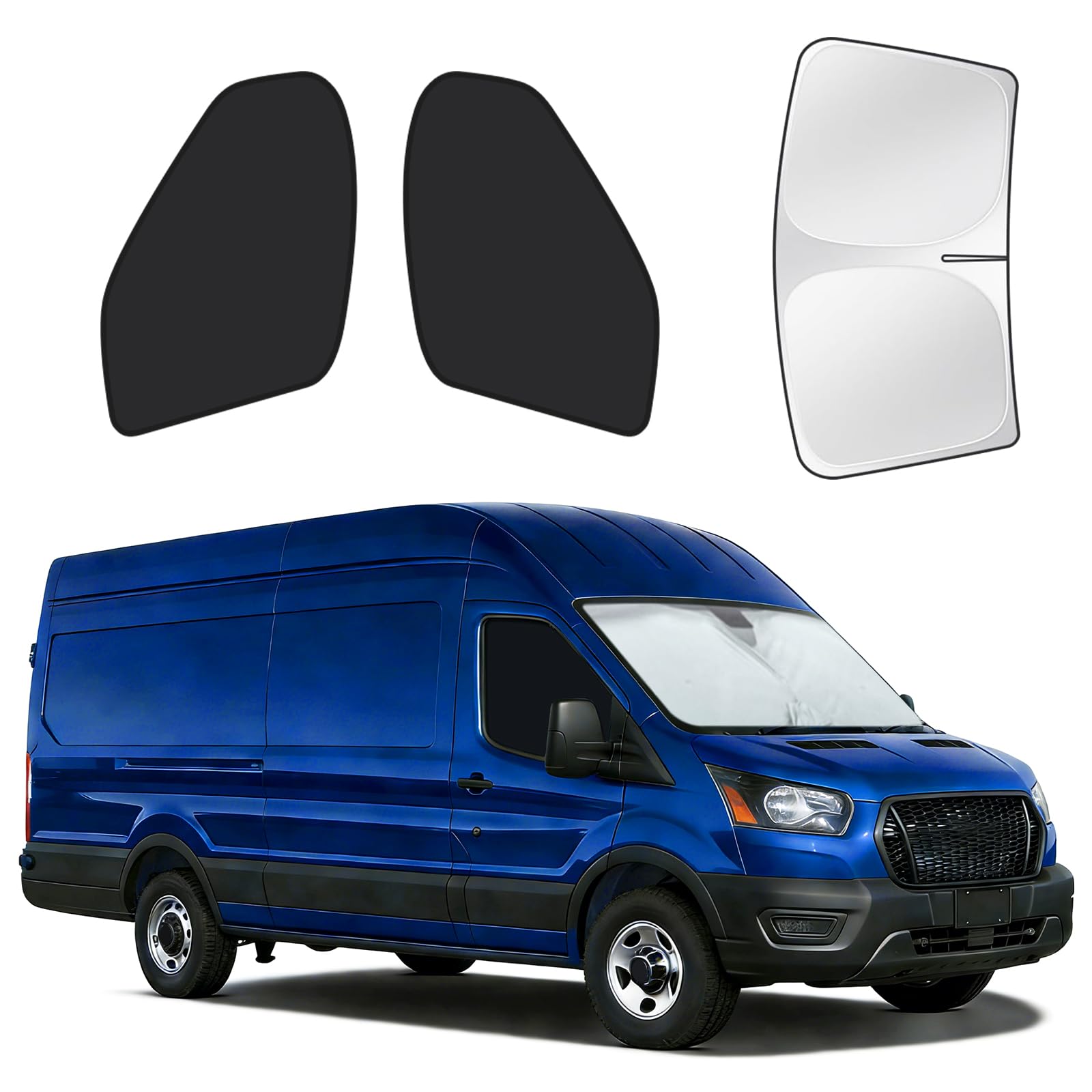 for Ford Transit 2015-2026 Windshield &amp; Front Side Window Sun Shade