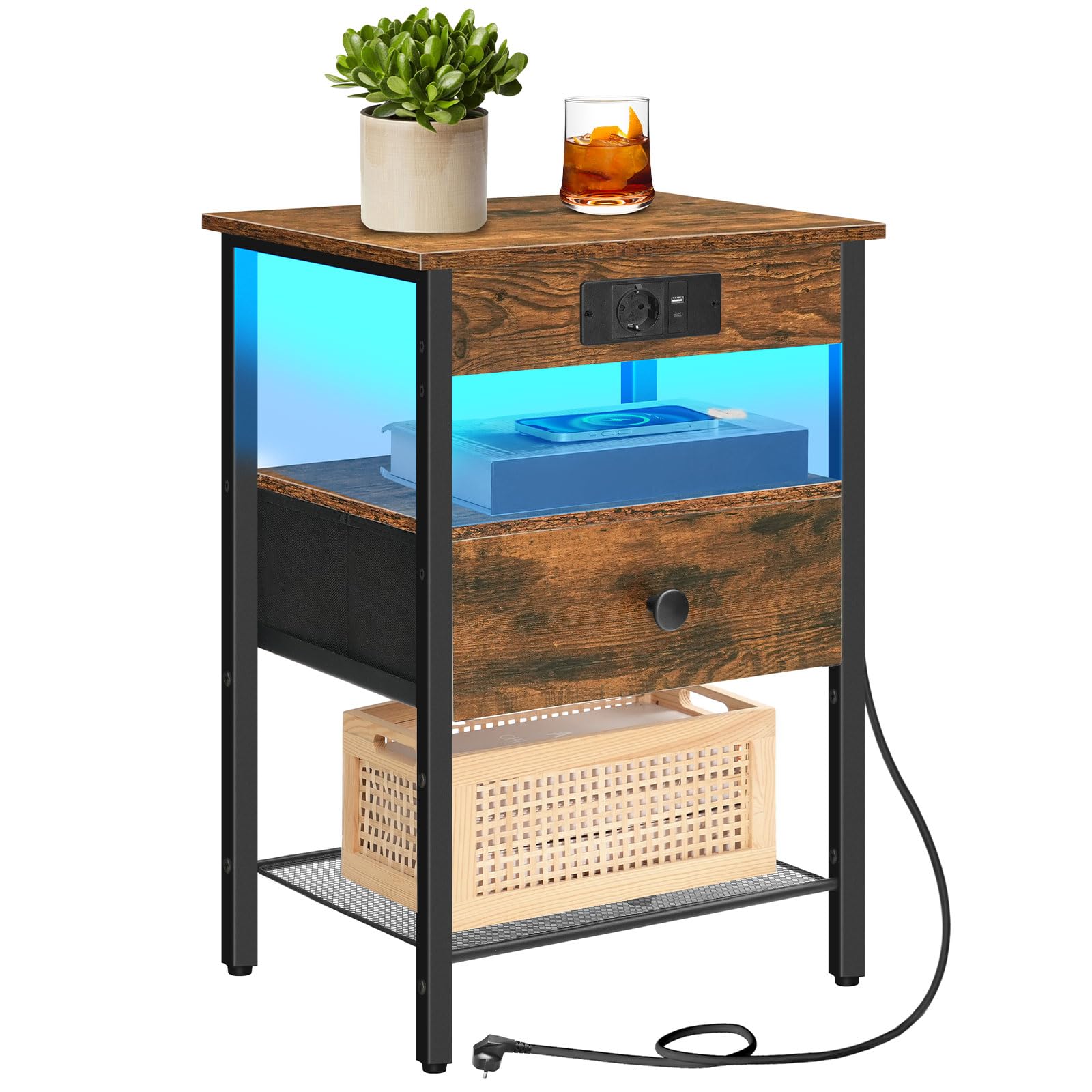 HOOBRO Gewürzregal und Nachttisch, für Esszimmer, Küchen, EBF01TL01-EBF209CDBZ01