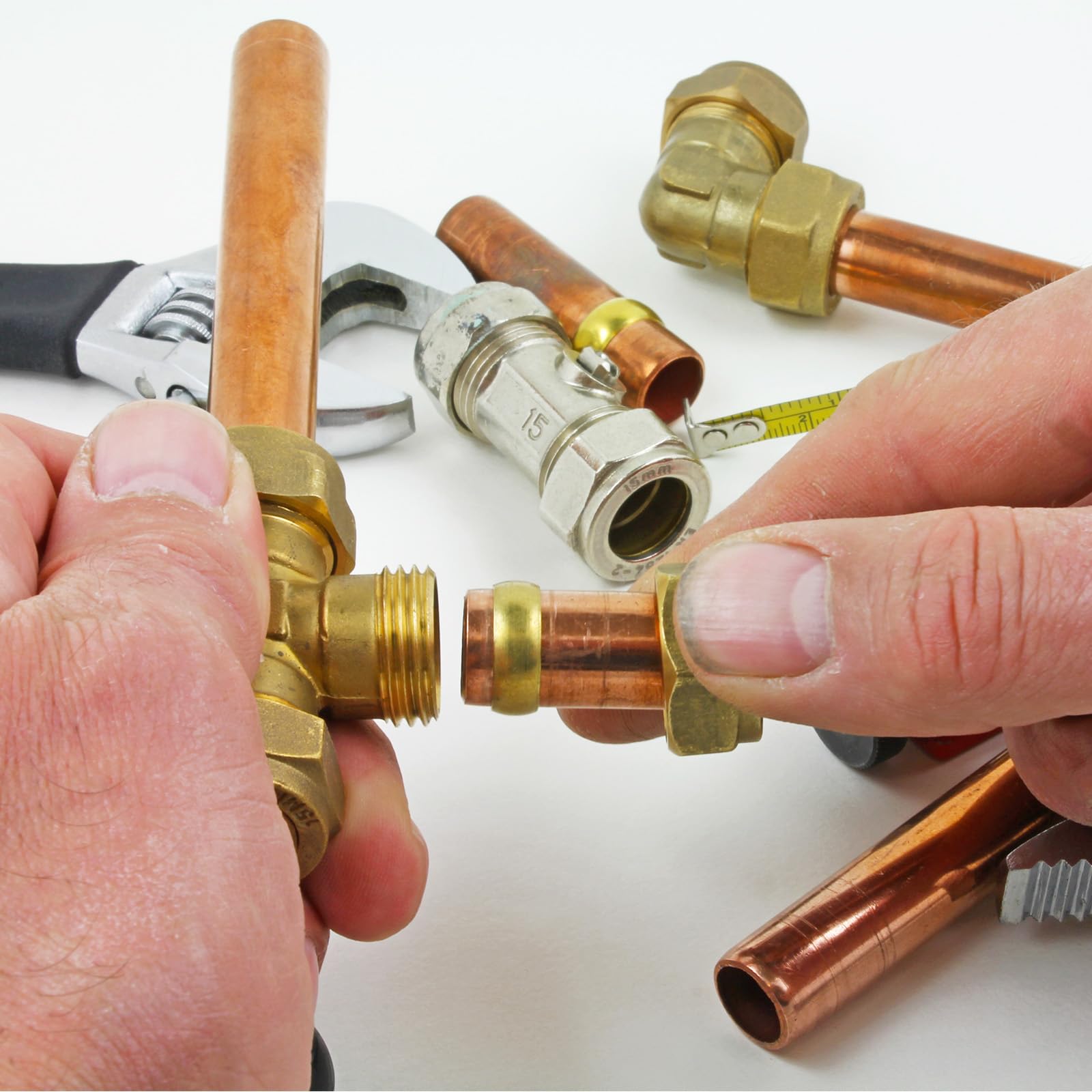 PATIKIL 8mm Rohr AD Messing Kompression Hülsen Zwingen 60Pack Messing Zwinge Fitting und Schlauch Einfügen Unterstützung Sortiment Kit für Luft Wasser Gas Rohr