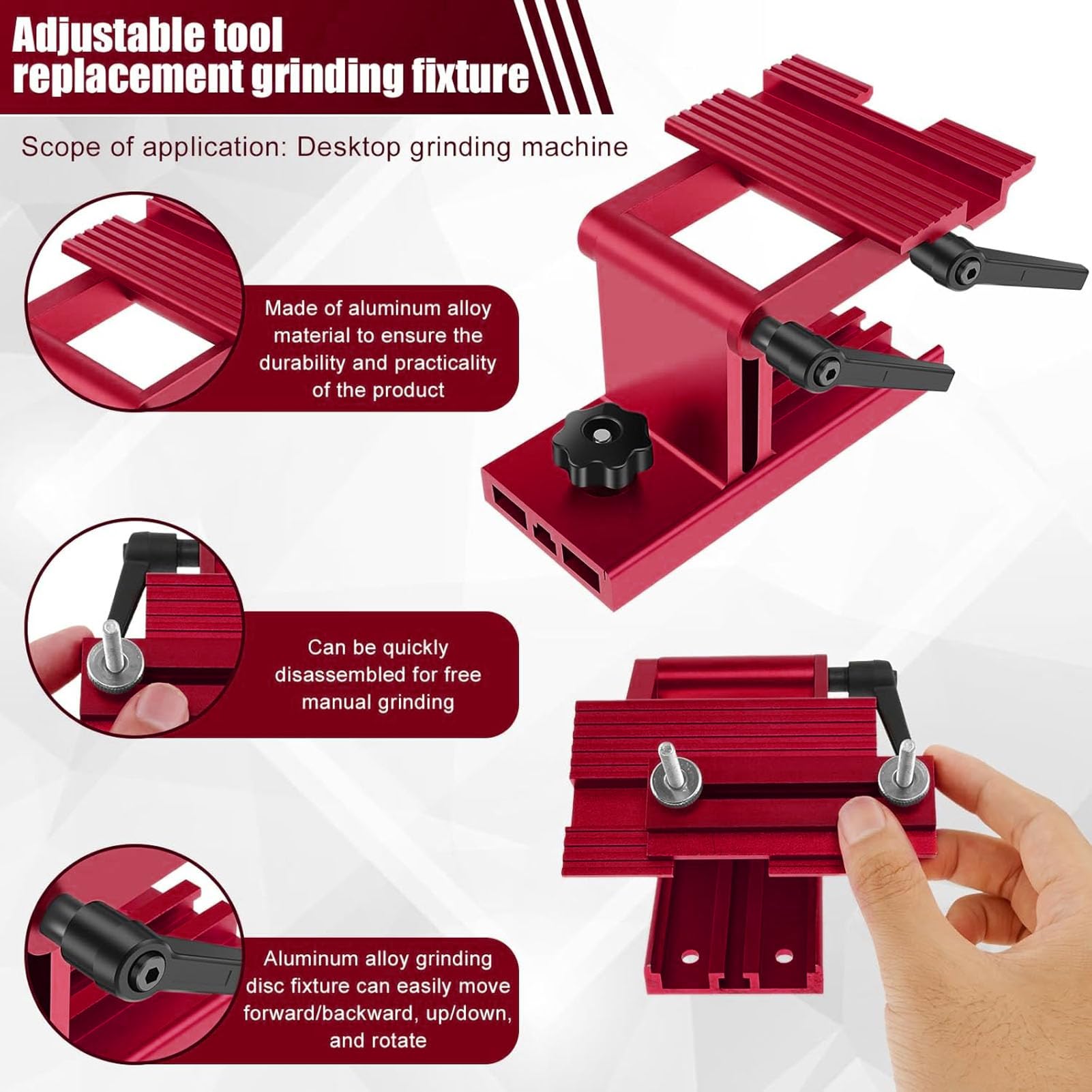 Sharpening Tool Rest Jig, Bench Grinder Tool Rest Sharpening Jig, Adjustable Sharpening Jig Tool - Image 3