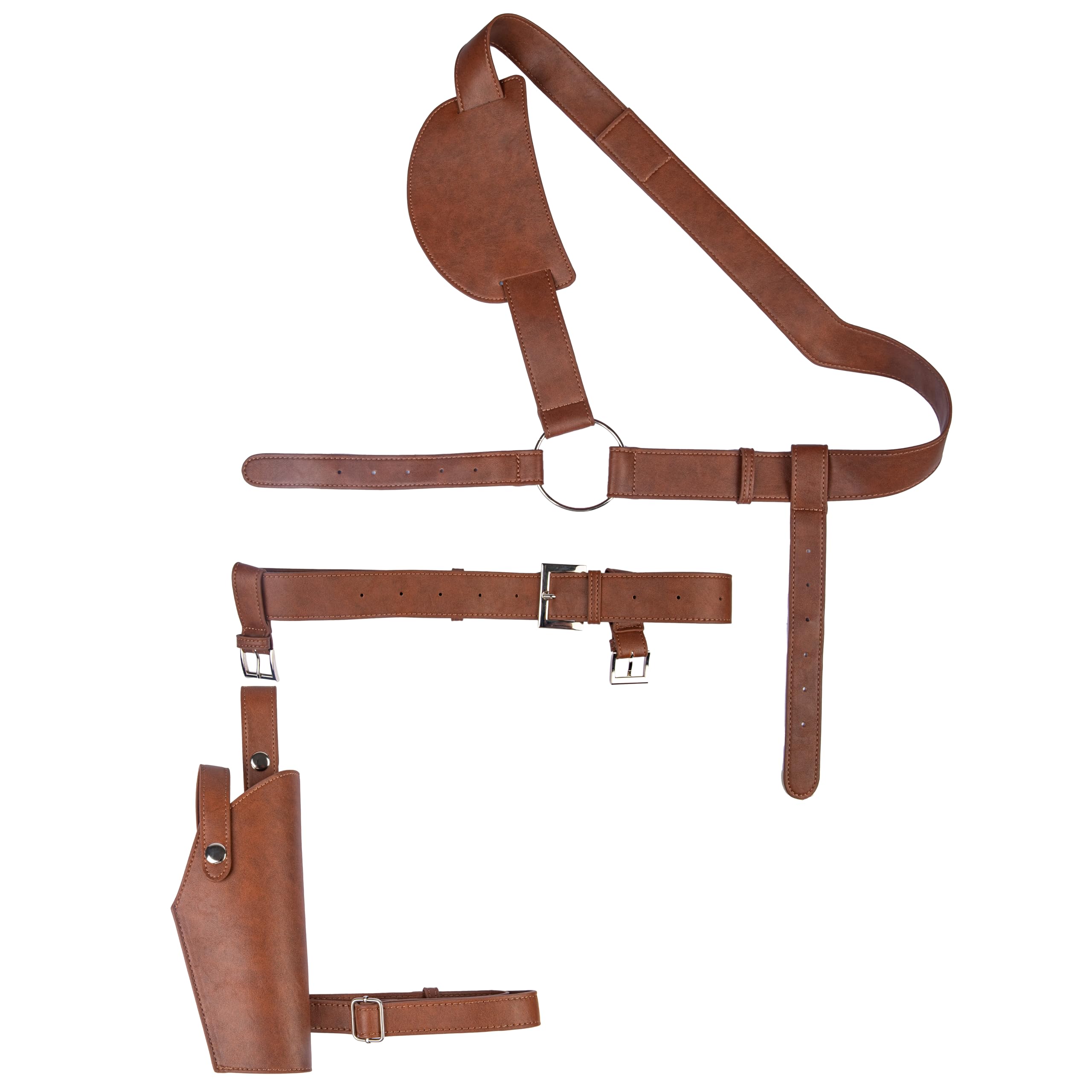 Women Cosplay Belt Pu Leather Brown Blet Halloween Props