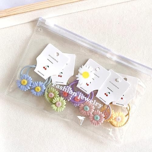 Miniatura 5 de Lazos elásticos para el cabello, banda pequeña de margarita, bandas de goma suave, soporte para cola de caballo, cuerdas de pelo de flores