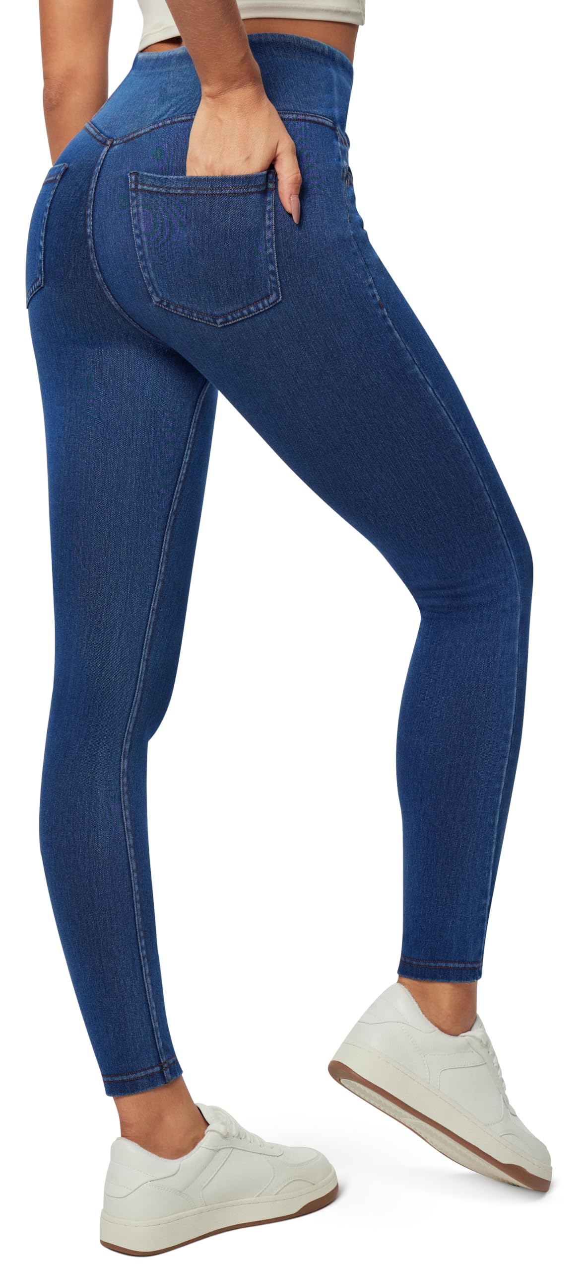 Heathyoga Stretchy Jeans for Women Trendy High Waist Pull On Jeggings Tummy Control Womens Skinny Jeans Leggings with Pockets