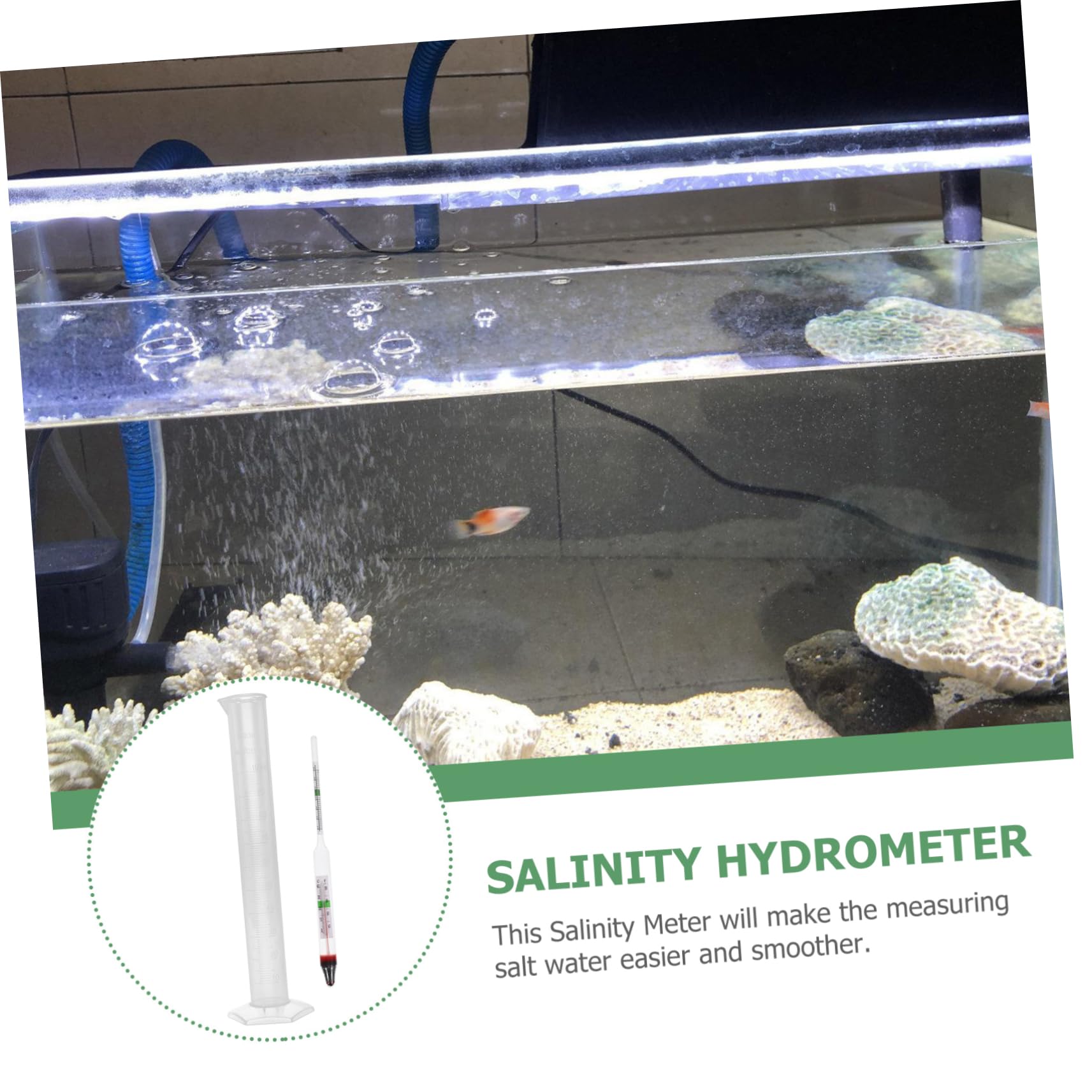 Mobestech 4sets Idrometro Per Acquario Kit Completo Di Misurazione Salinità Con Graduata e Scatola Strumento Affidabile Per Acquacoltura e Test Salata