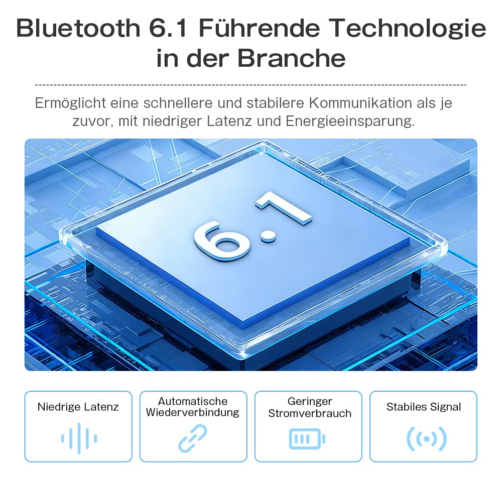 Bluetooth 6.1 Kopfhörer Wireless mit Kabel – Faltbares Design, Verstellbarer Kopfbügel, Hi-Fi-Audio, Geräuschunterdrückung, 20 Std. Standby – Kompatibel mit Smartphone, PC, Tablet.(Silber)