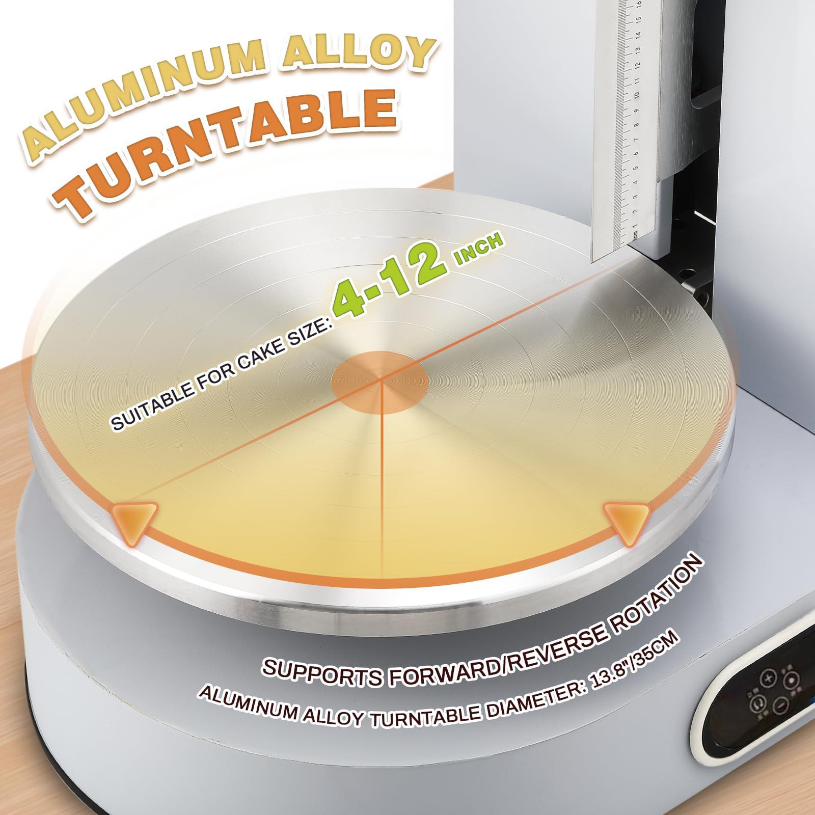 Elektrische Kuchendekorationsmaschine, 200 W automatische Buttercreme-Verteilmaschine, kommerzielle Kuchenglasur-Beschichtungsmaschine, für 4-12-Zoll-Kuchen,Pink