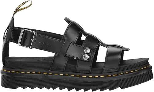 Dr.Martens Unisex Terry Leather Black Sandals 11.5 W / 10.5