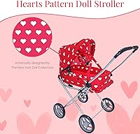 Vista 7 de Juego de cochecito de muñeca de bebé, cochecito 3 en 1 con moisés extraíble para muñecas, cochecito de muñeca de juguete para niños pequeños de 3 a