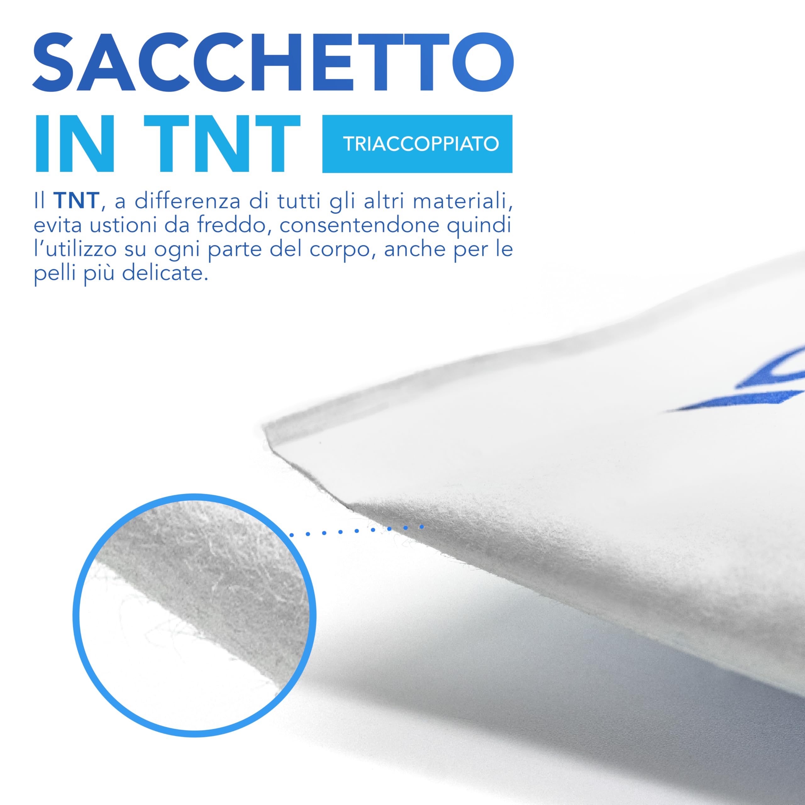 AIESI® Ghiaccio istantaneo monouso (25 pezzi) busta in tnt 14x18 cm ICE PACK TNT