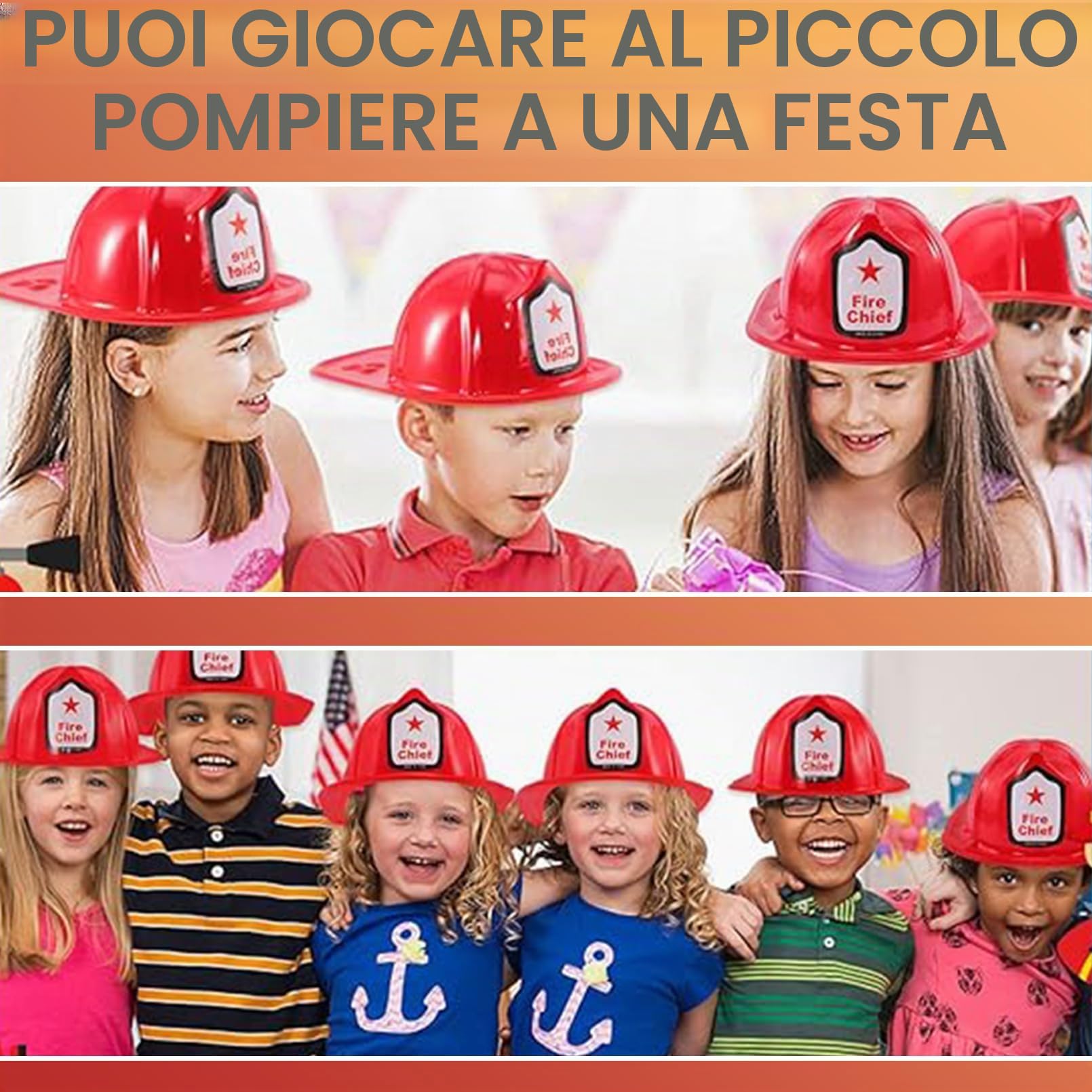 Casco da vigili del fuoco per bambini, 24 pezzi, per bambini e adulti, morbido casco da vigili del fuoco, cappello da pompiere, cappello da festa per giochi di ruolo, accessorio per feste