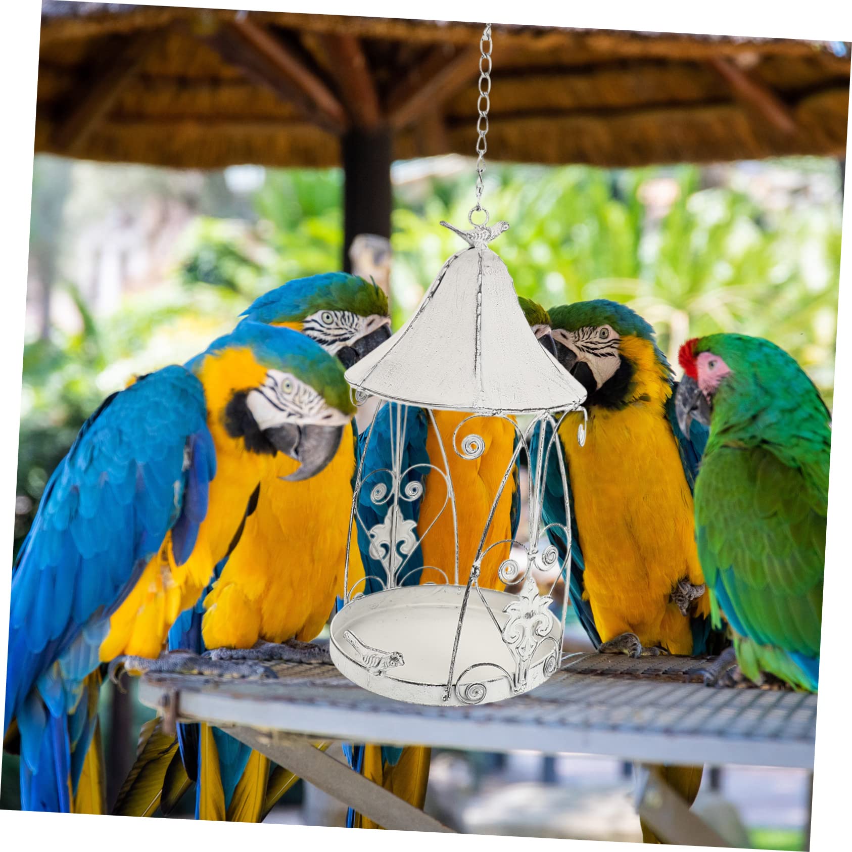 1stück Vogel Futterstation Weiß Dekorativer Hängender Futterbehälter Für Garten Für Kleine Vögel Wie Kanarienvögel Und Lärchen Natur Ihren Garten Zu Bringen