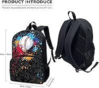 Vista 150 de American Flag Fire Galaxy Pattern Kids Backpack for Boys Girls Elementary Students Bookbag Middle School Bag Lightweight Children Travel Bag