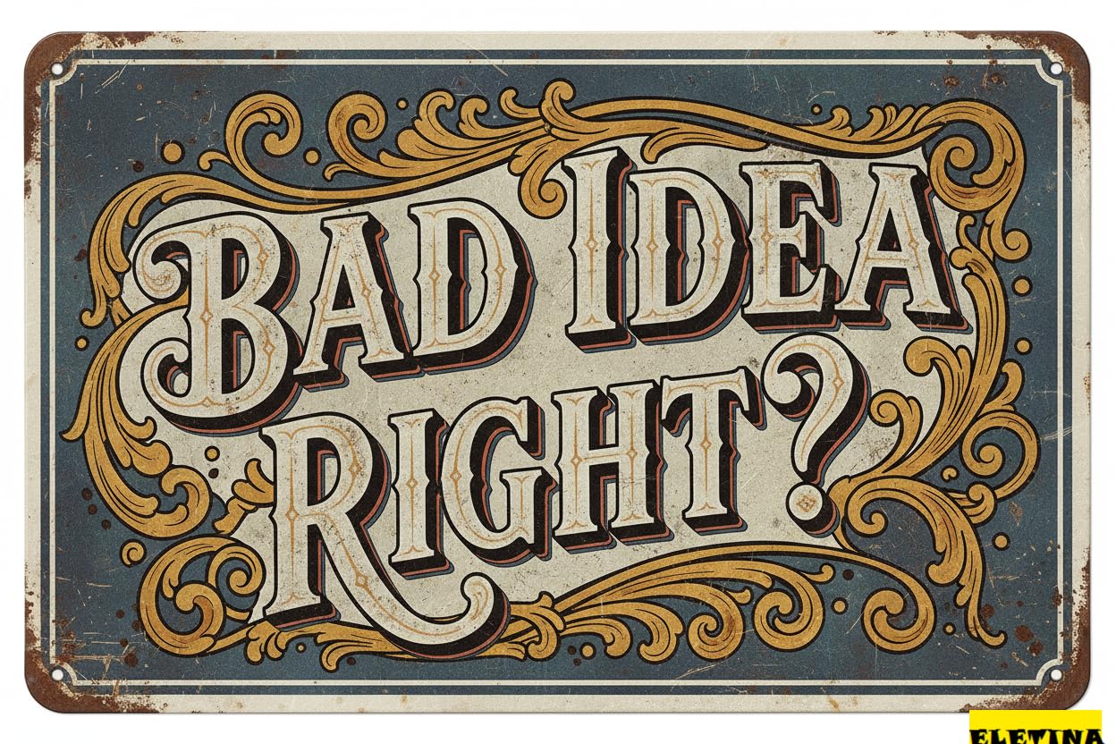 Personalized Sign for Man Cave Vintage Bad Idea Right Street Wall Decor Metal Tin S Bar,16x4 Inch Aluminium Private Property Decorative