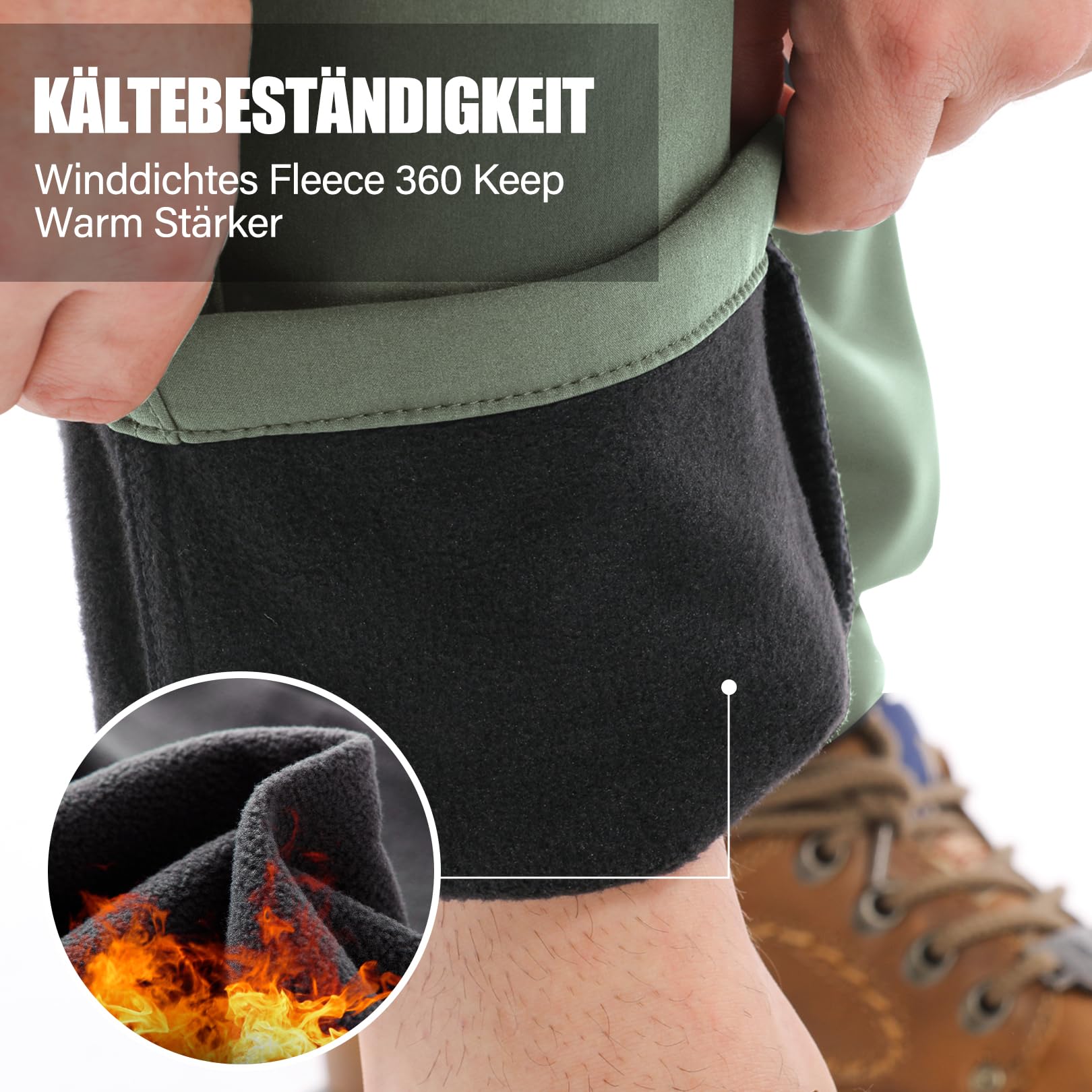 Kinder Softshellhose gefüttert Skihose wasserdicht Thermohose Wanderhose Trekkinghose Schneehose Winter Outdoorhose Cargohose für Jungen und Mädchen