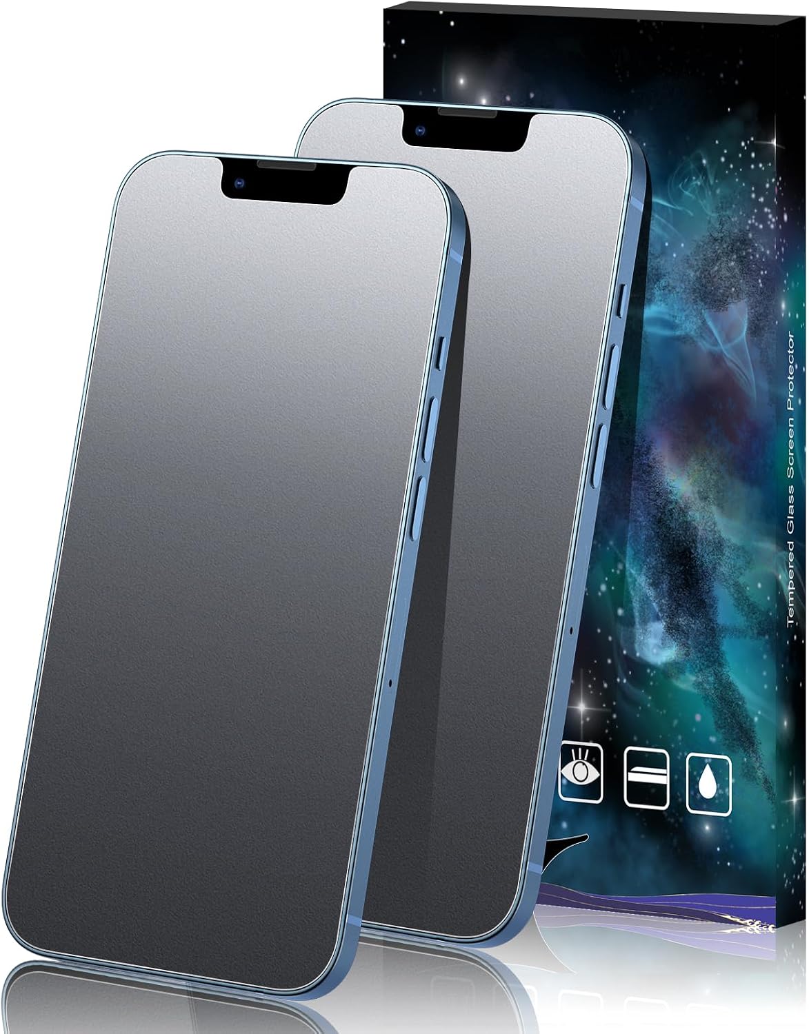 [2 Pack] Matte Screen Protector for iPhone 13/ iPhone 13 Pro/iPhone 14, Anti-Glare Anti-Reflection and Anti-Fingerprint, 9H Tempered Glass Film, Smooth Touch