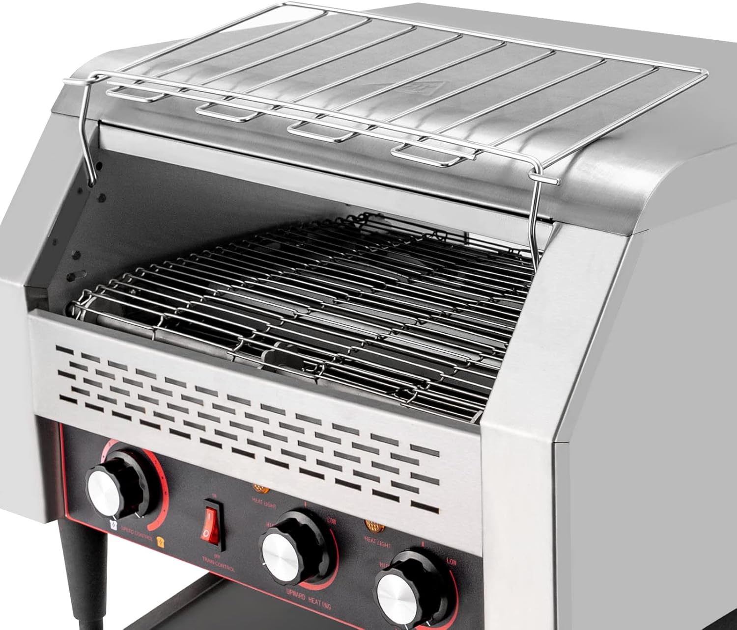 Commercial Conveyor Toaster 450 Slices/Hour, 2.6KW Countertop Stainless Steel Bread Toaster with 7 Gears Adjustable, Heavy Duty Electric Restaurant Toaster for Bagel Burgers Sandwich Baked Food