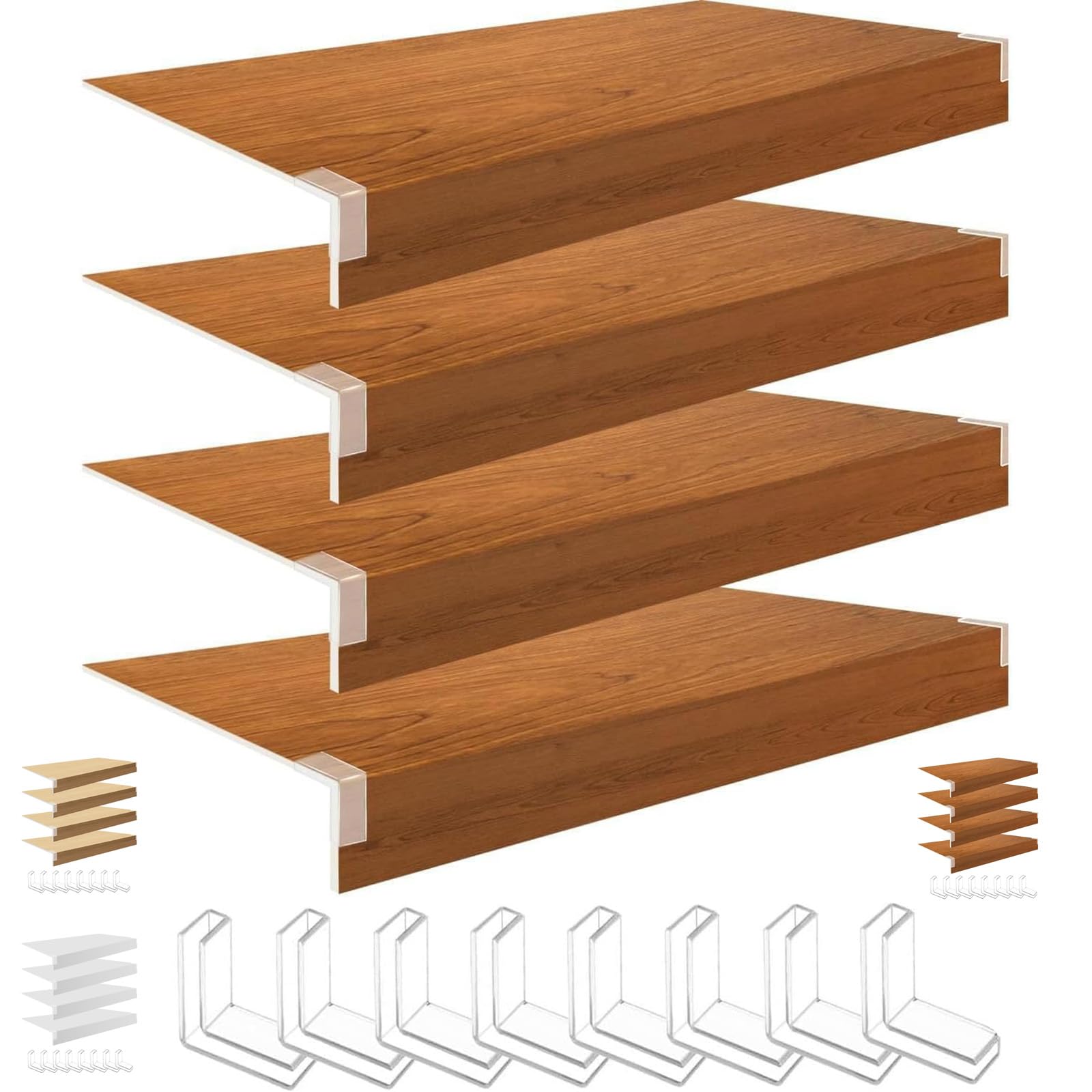 Lot de 4 protections d'étagères métalliques pour garde-manger et placard, 66 x 36 x 6,5 cm, revêtements résistants à l'humidité pour étagères de cuisine et de salle de bain, décoration amovi