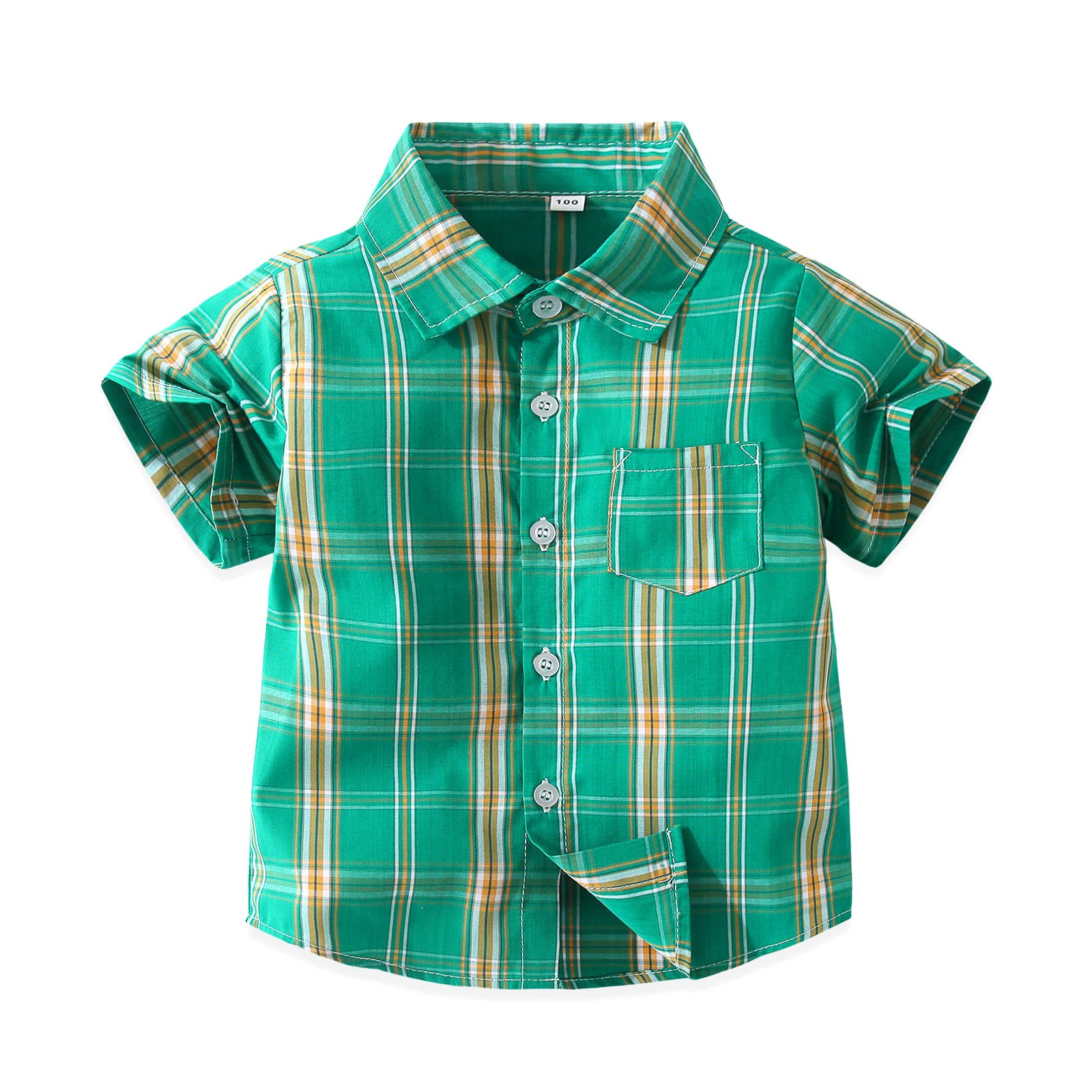 Baby Boys Dinosaur Animal Print Shirt Button Down Hawaiian Shirts Aloha Short Sleeve Party Holiday Dress Shirt