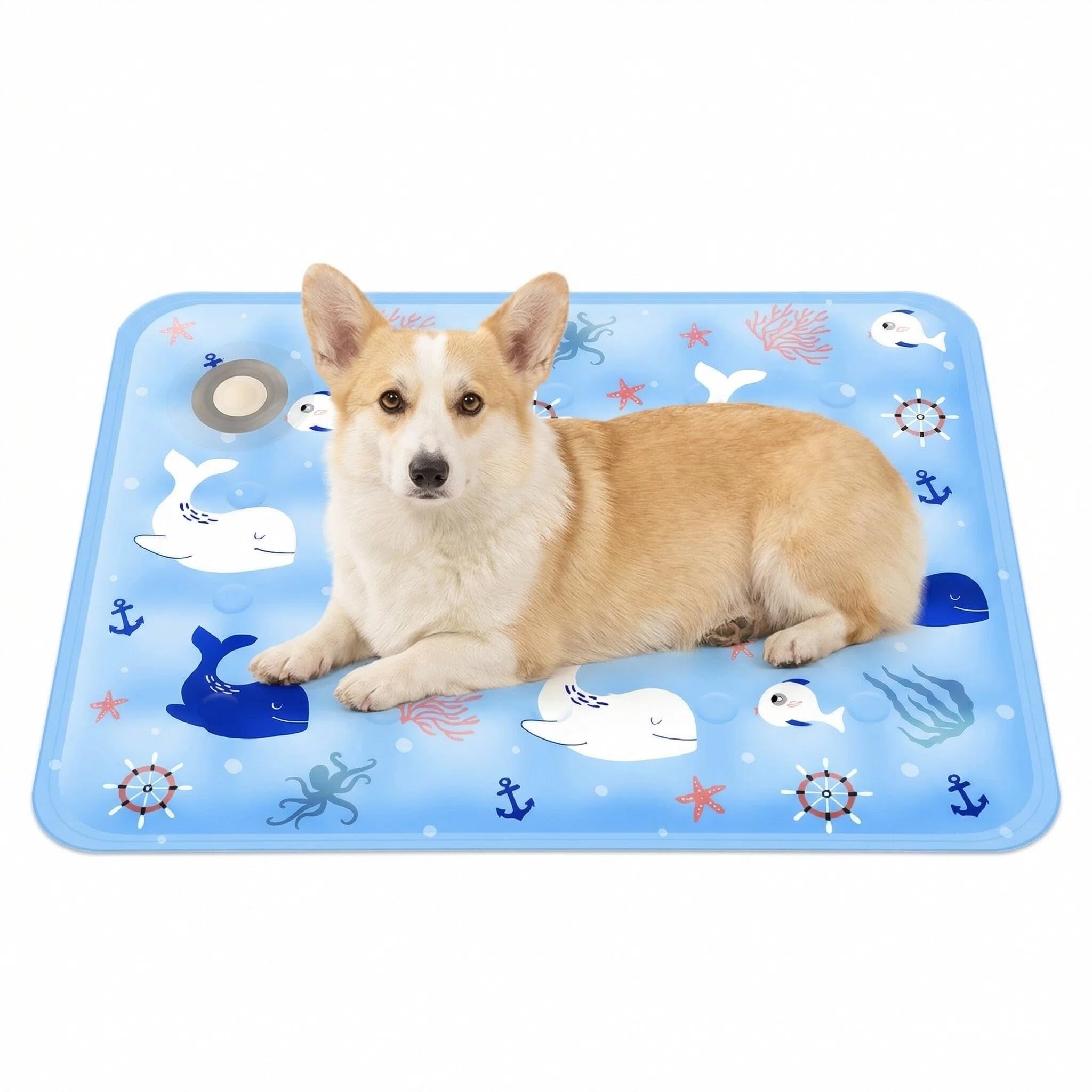 Copbopwn Dog Cooling Mat 40x50cm Foldable Non-Toxic Gel Cooling Pad for Dogs and Cats Durable Anti-Scratch Pet Cool Mat with Self-Cooling Technology Portable Heat Relief Bed Blanket (C)